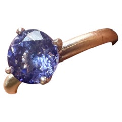 Anello con tanzanite rara, finitura opaca, misura 9, oro 14KT