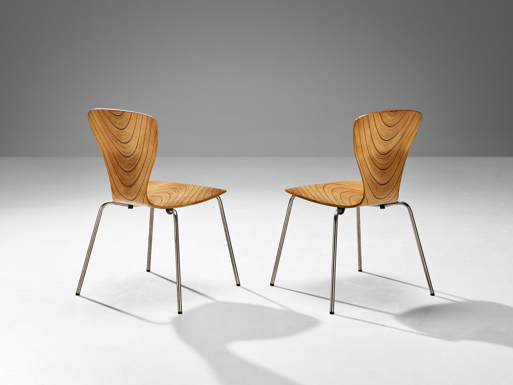 Mid-20th Century Rare Tapio Wirkkala Pair of Dining Chairs For Sale