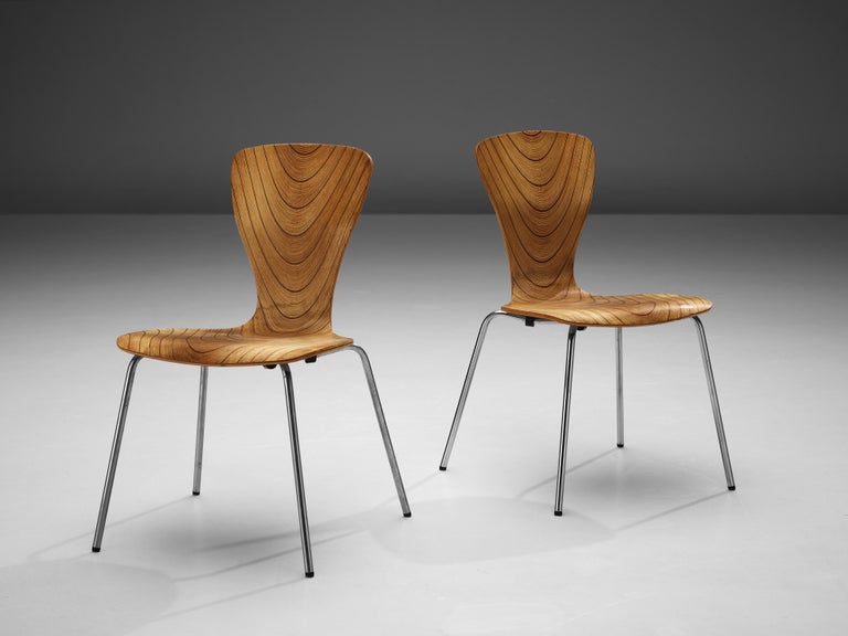 Rare Tapio Wirkkala Pair of Dining Chairs For Sale 2