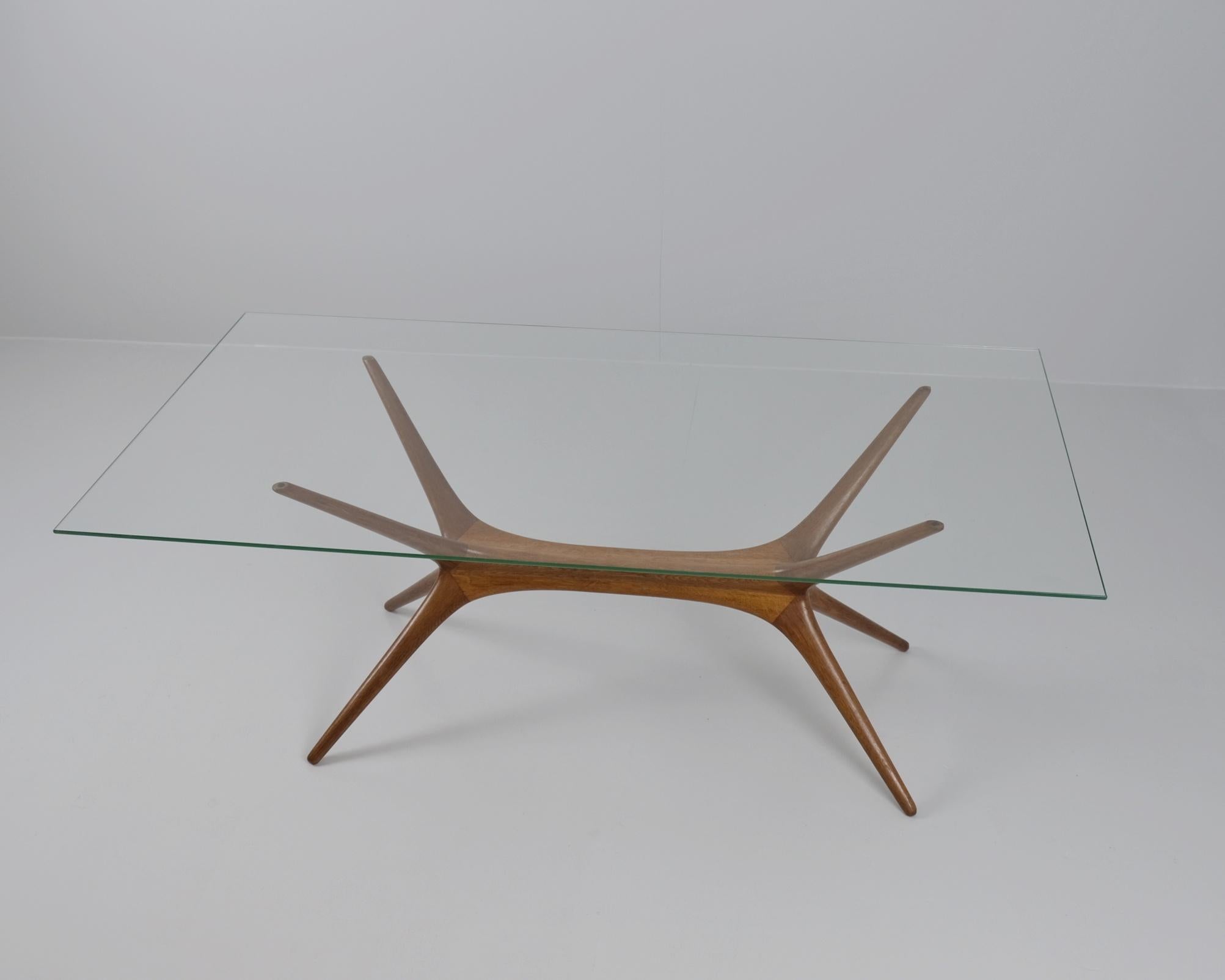 Scandinavian Modern Rare Tapio Wirkkala Reindeer Antlers Coffee Table Model 9020, Elm, Asko 1950s For Sale