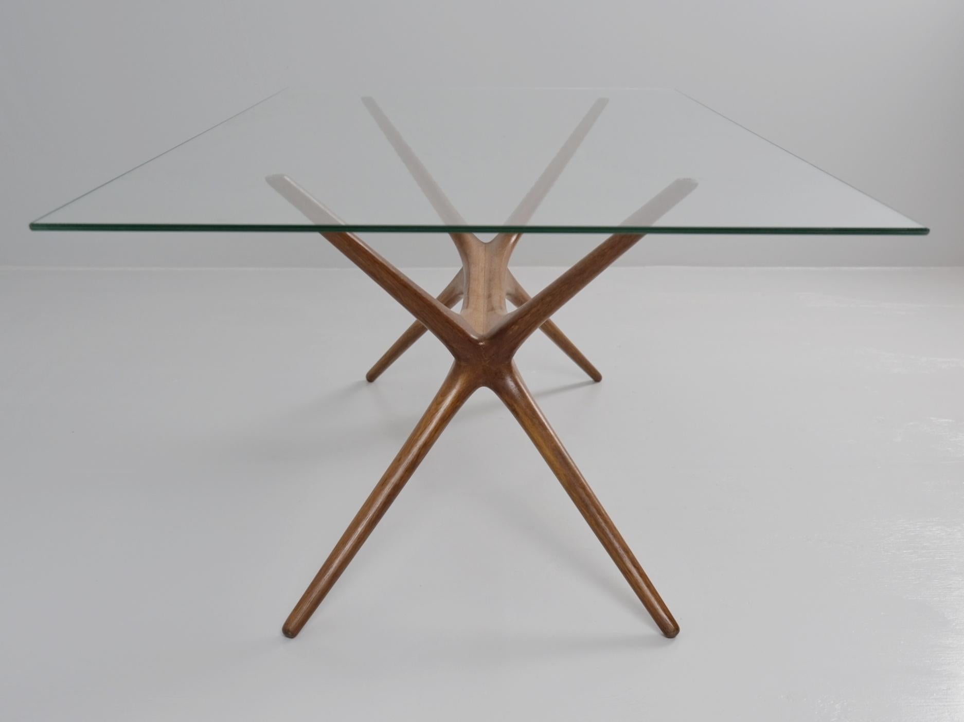Finnish Rare Tapio Wirkkala Reindeer Antlers Coffee Table Model 9020, Elm, Asko 1950s For Sale