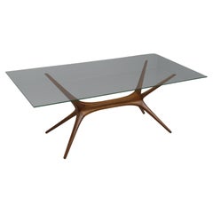 Rara Mesa de centro Tapio Wirkkala con astas de reno Modelo 9020, Olmo, Asko Años 50