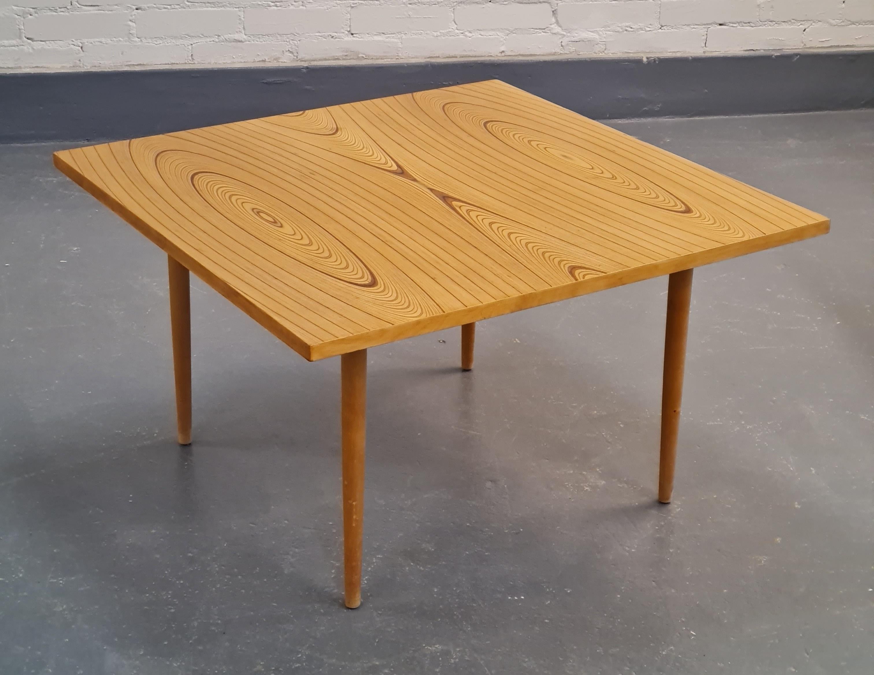 Rare Tapio Wirkkala Rhythmic Veneer Coffee Table Model 9018, Asko 1950s For Sale 5