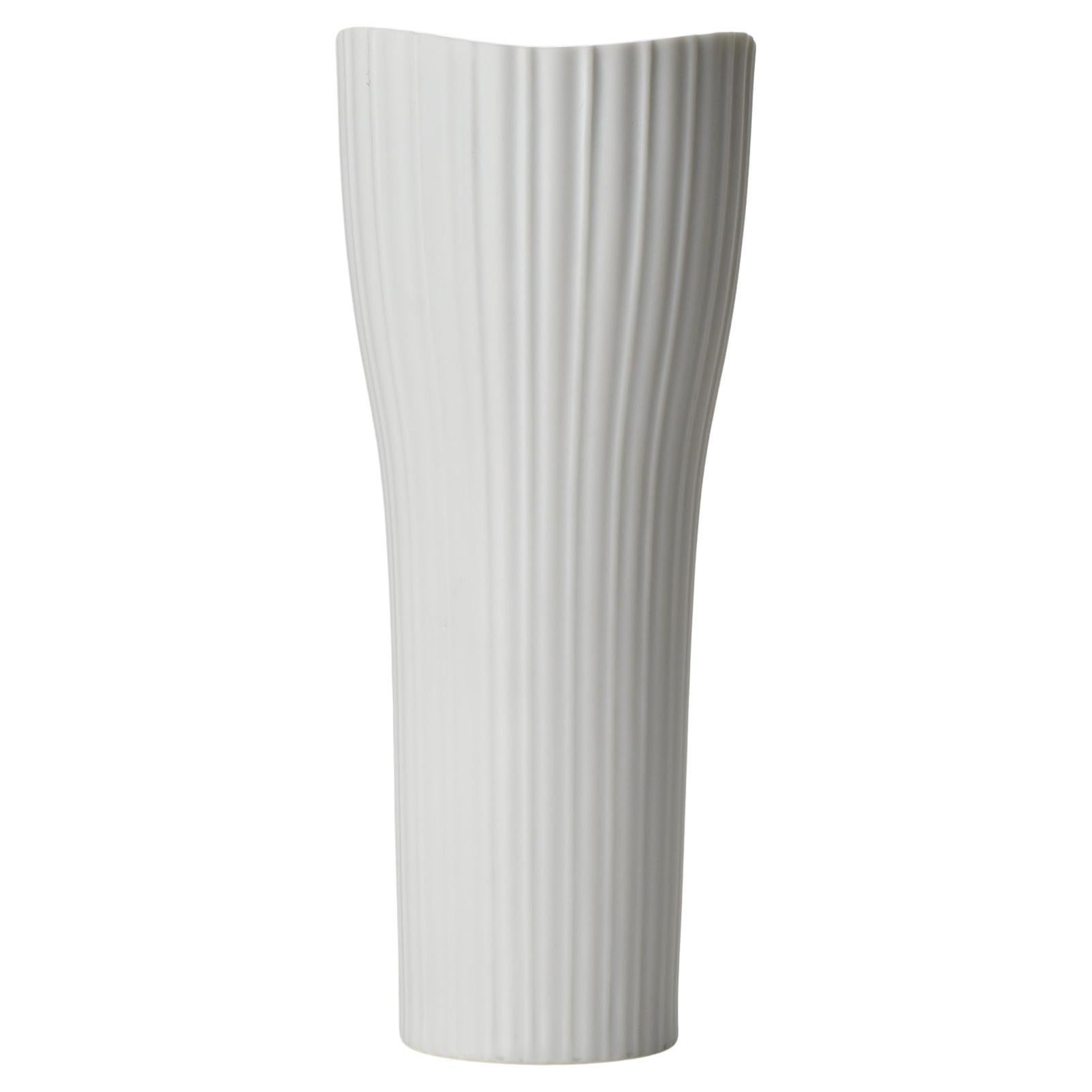 Raro jarrón de porcelana blanca Op Art Tapio Wirkkala Rosenthal Studio Line en venta