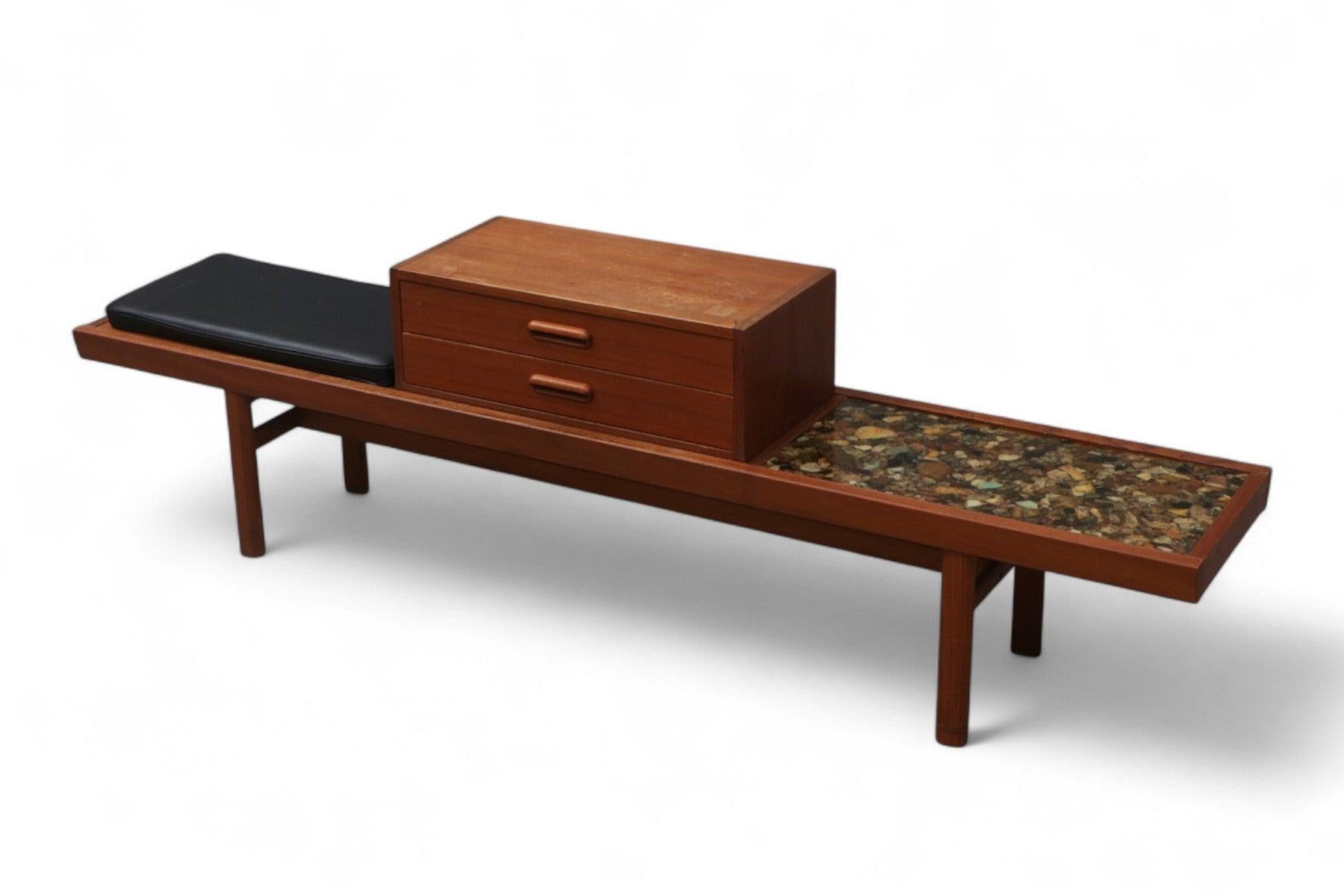 Norvégien Rare Banc Modulaire Teck + Acrylique Mid Century en Teck en vente