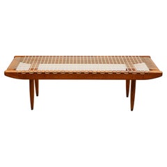Rare Teak and Cord Coffee-Table by Georges Tigien, for Pradera, 1950s, France