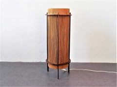 Rare Teak and Hemp String Floor Lamp by Ib Fabiansen for Fog & Mørup, 1950s