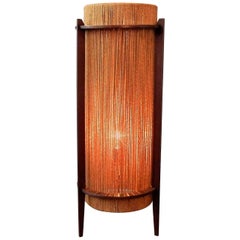 Rare Teak and Hemp String Floor Lamp by Ib Fabiansen for Fog & Mørup, 1950s