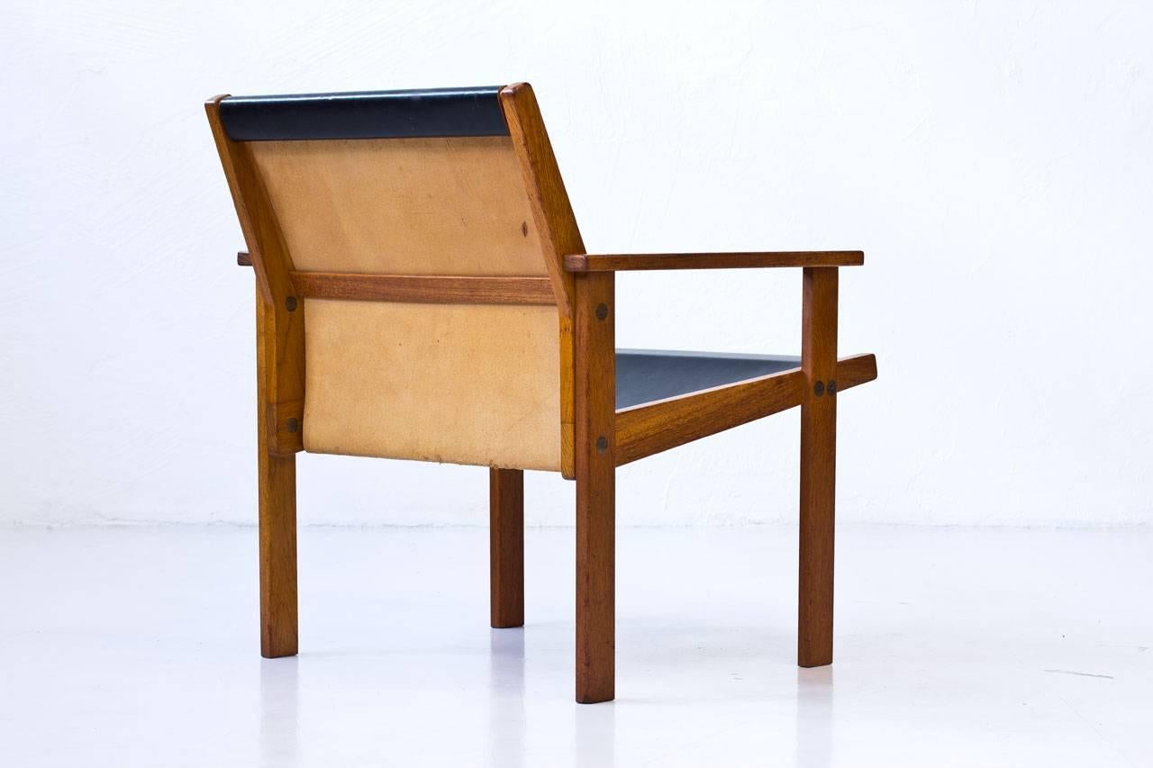 Late 20th Century Rare Teak and Leather Easy Chair by Hans Agne Jakobsson, Sweden, 1976