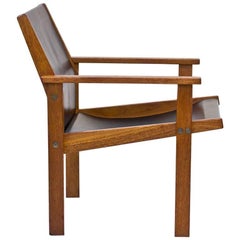 Rare Teak and Leather Easy Chair by Hans Agne Jakobsson, Sweden, 1976