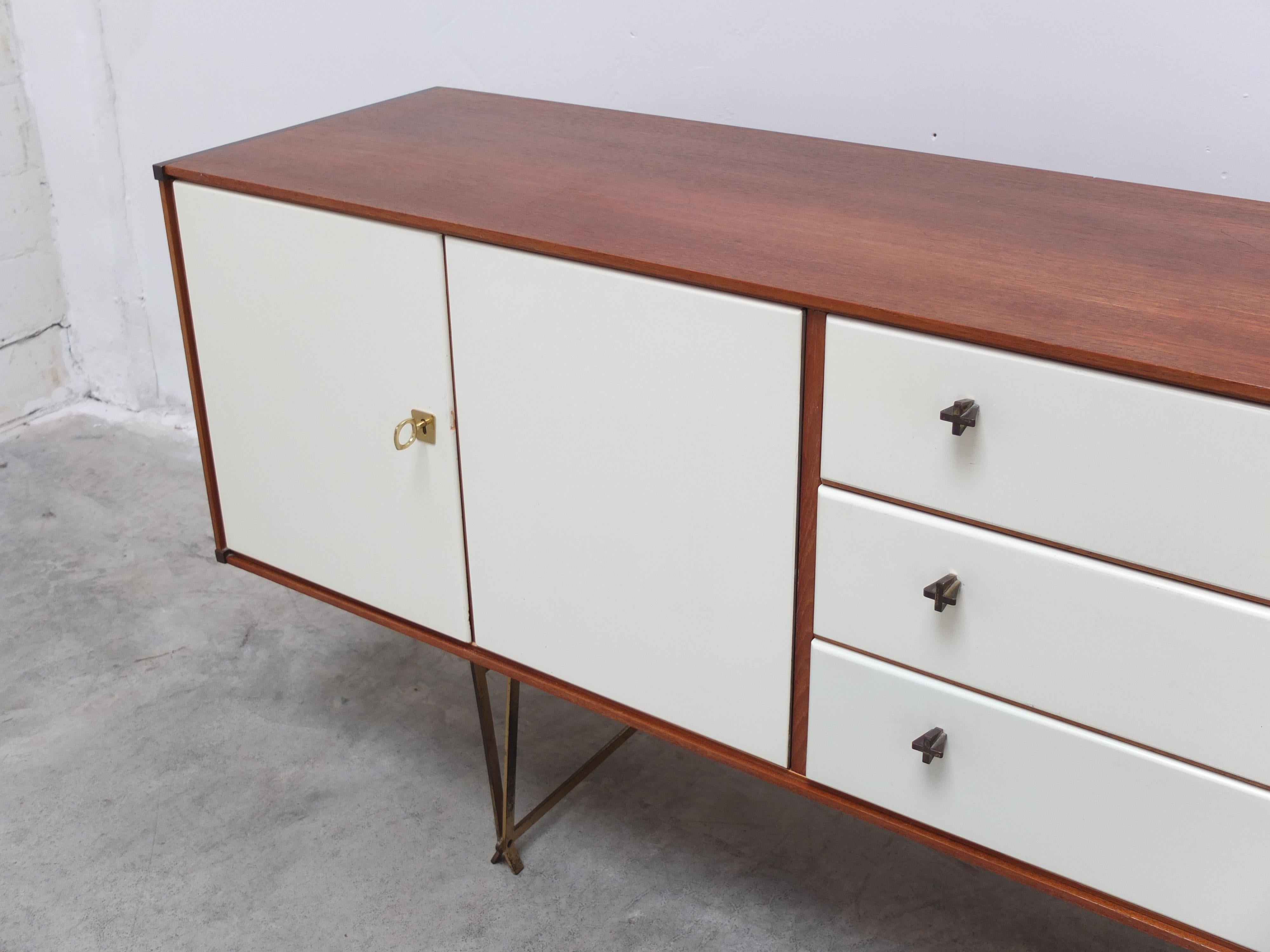 Rare Teak & Brass Sideboard by William Watting for Fristho, 1950s 8
