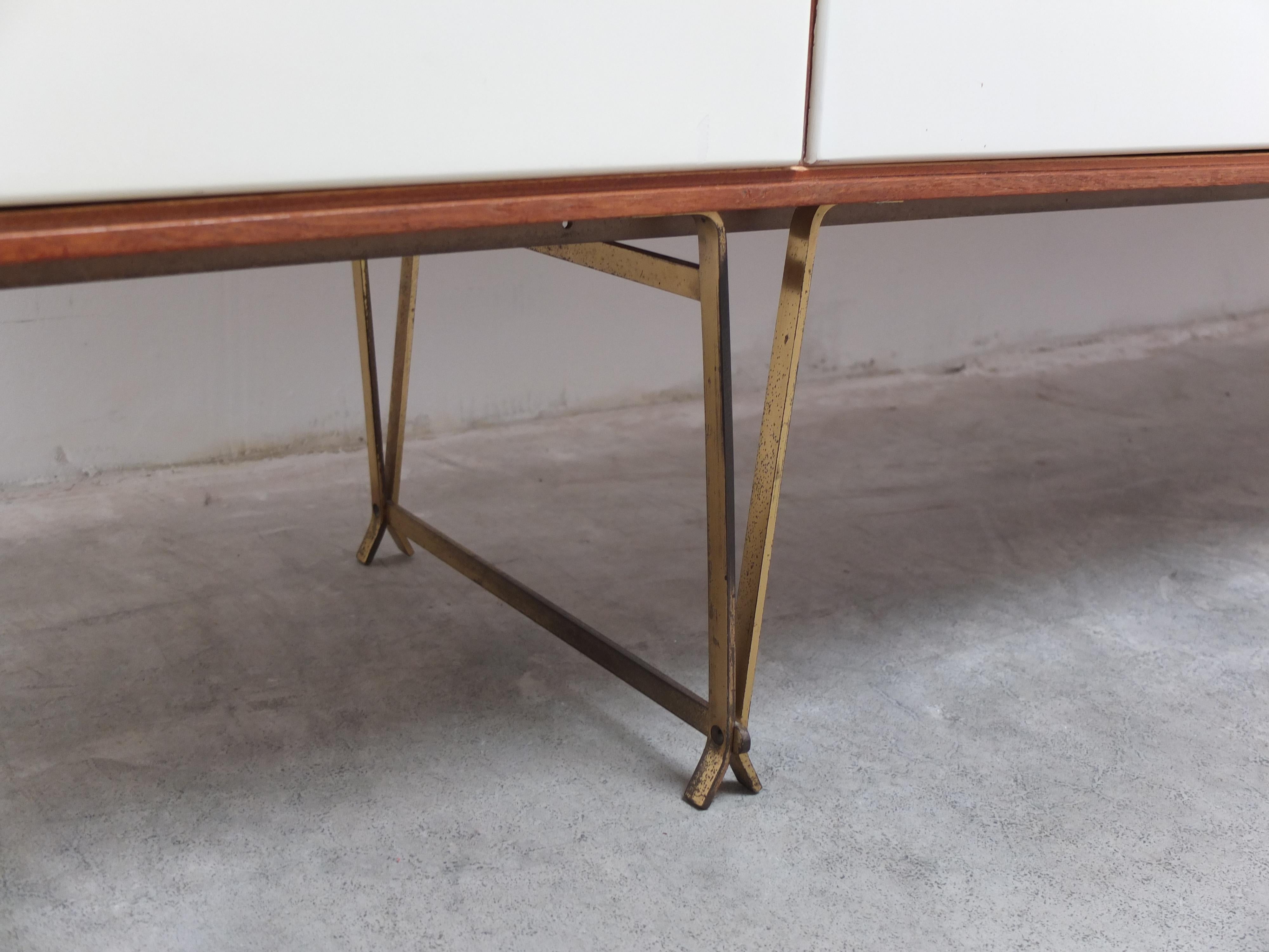 Rare Teak & Brass Sideboard by William Watting for Fristho, 1950s 9
