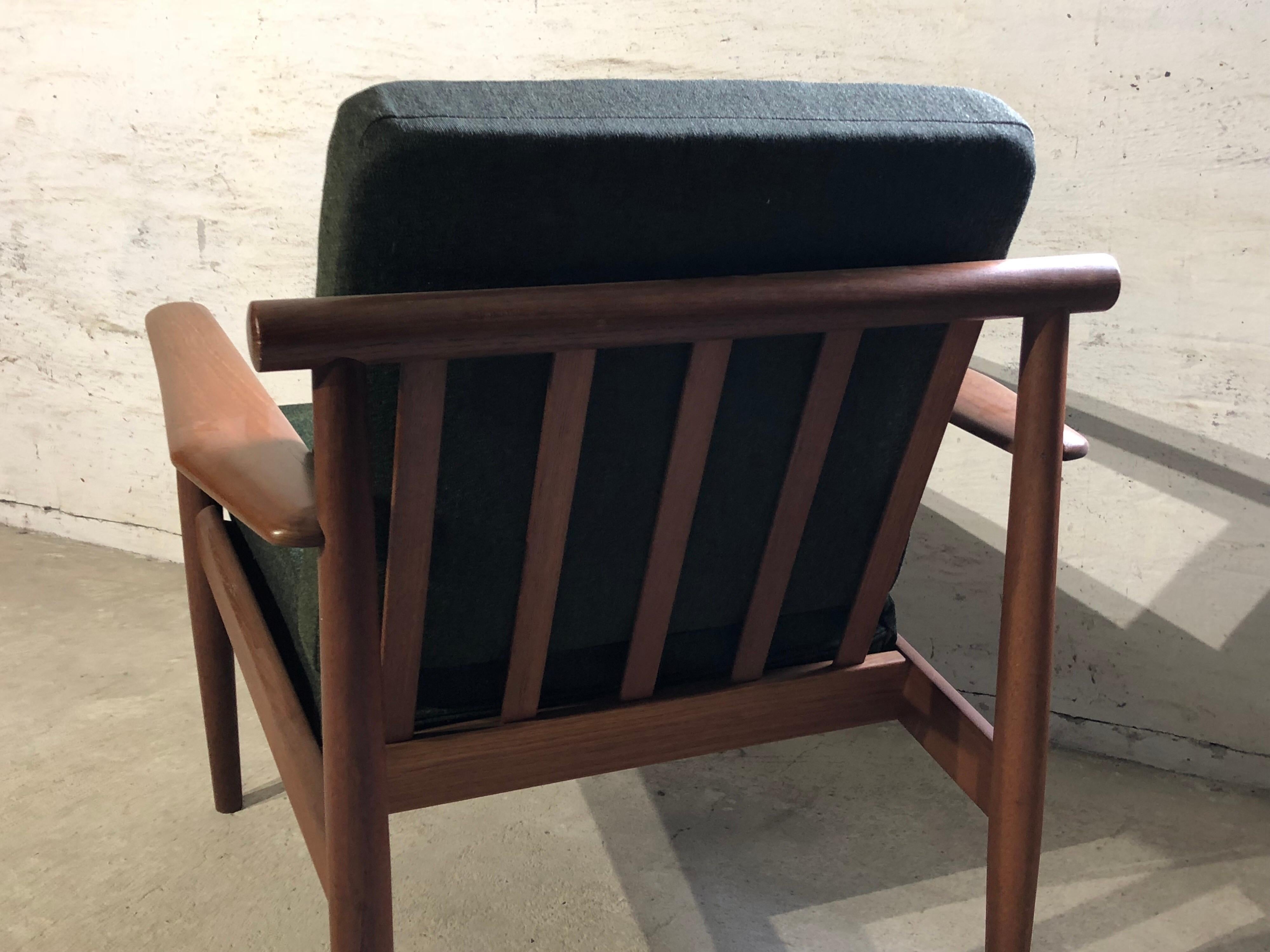 Rare Teak Lounge Chair by Grete Jalk, 1950s Danish Mid-Century Modern im Zustand „Gut“ im Angebot in Odense, DK