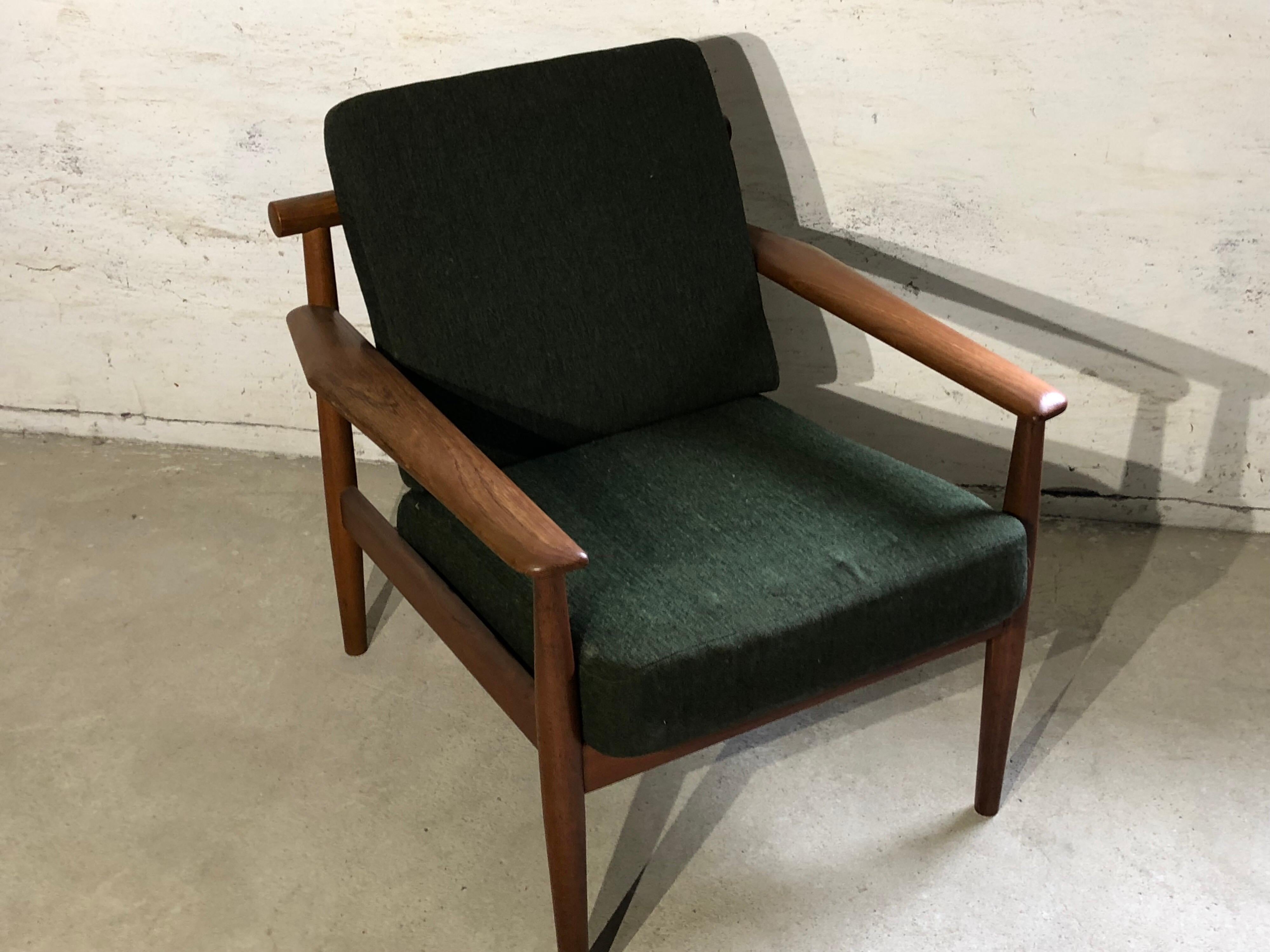 Rare Teak Lounge Chair by Grete Jalk, 1950s Danish Mid-Century Modern im Angebot 1