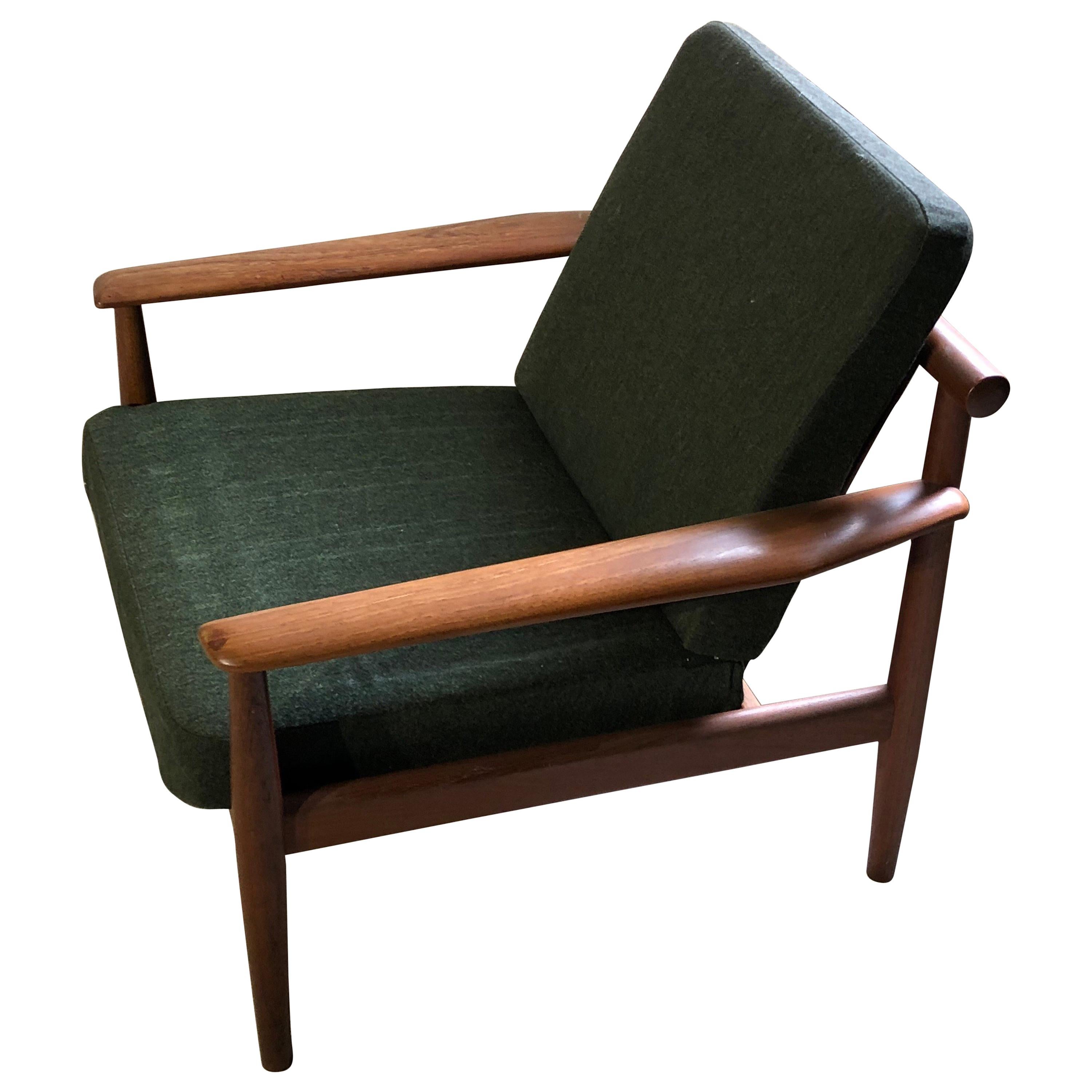 Rare Teak Lounge Chair by Grete Jalk, 1950s Danish Mid-Century Modern For Sale