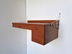 Rare Teak Wall Mounted Dressing Table by Strinning for String, Sweden, 1960s
