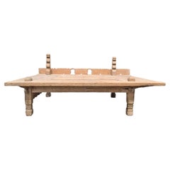 Teak Wood Weavers Table with Hand-Carved Detail, Java, Indonesia, c. 1900