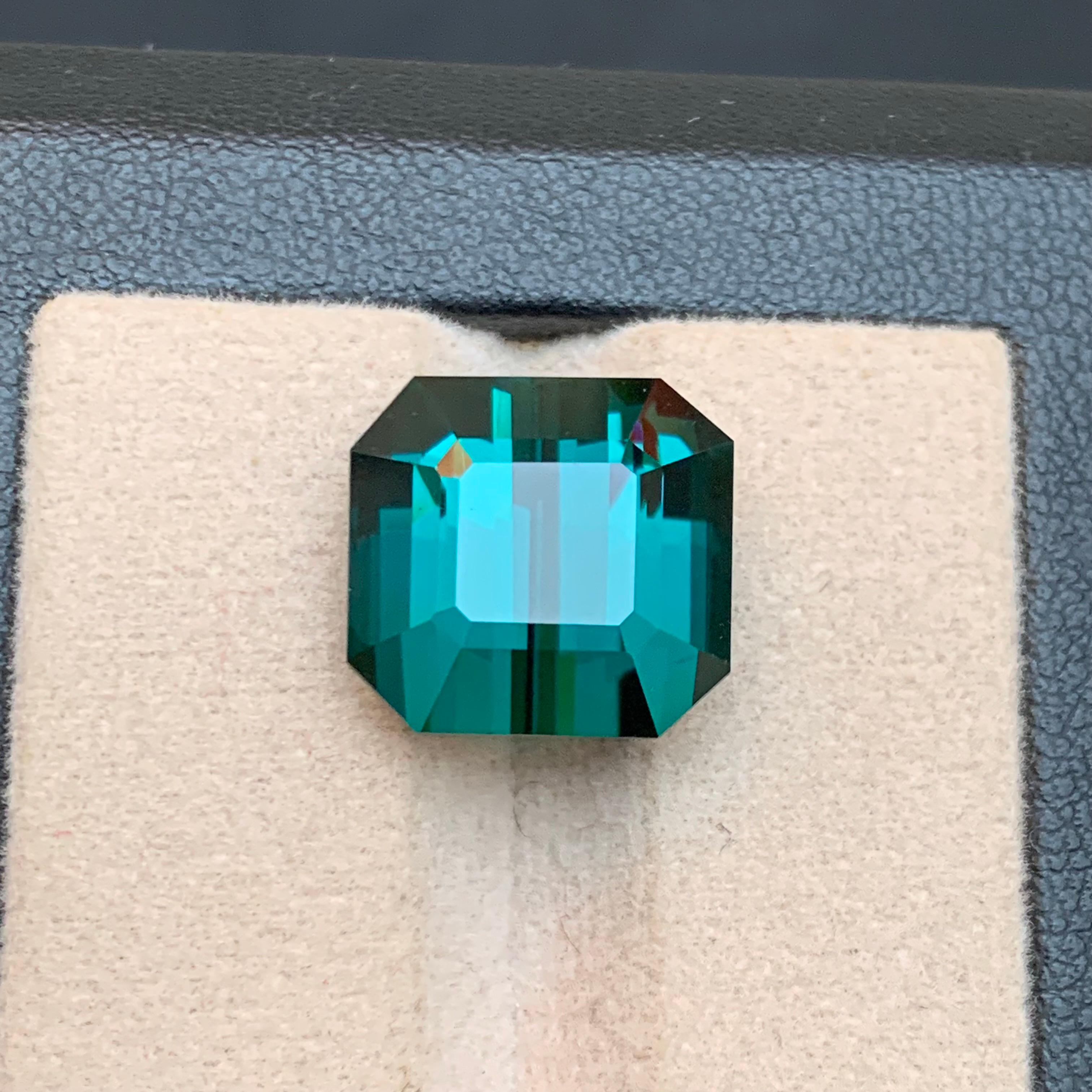 Rare Teal Blue Flawless Tourmaline Gemstone, 15.30 Ct Emerald Cut-Ring/Pendant For Sale 10