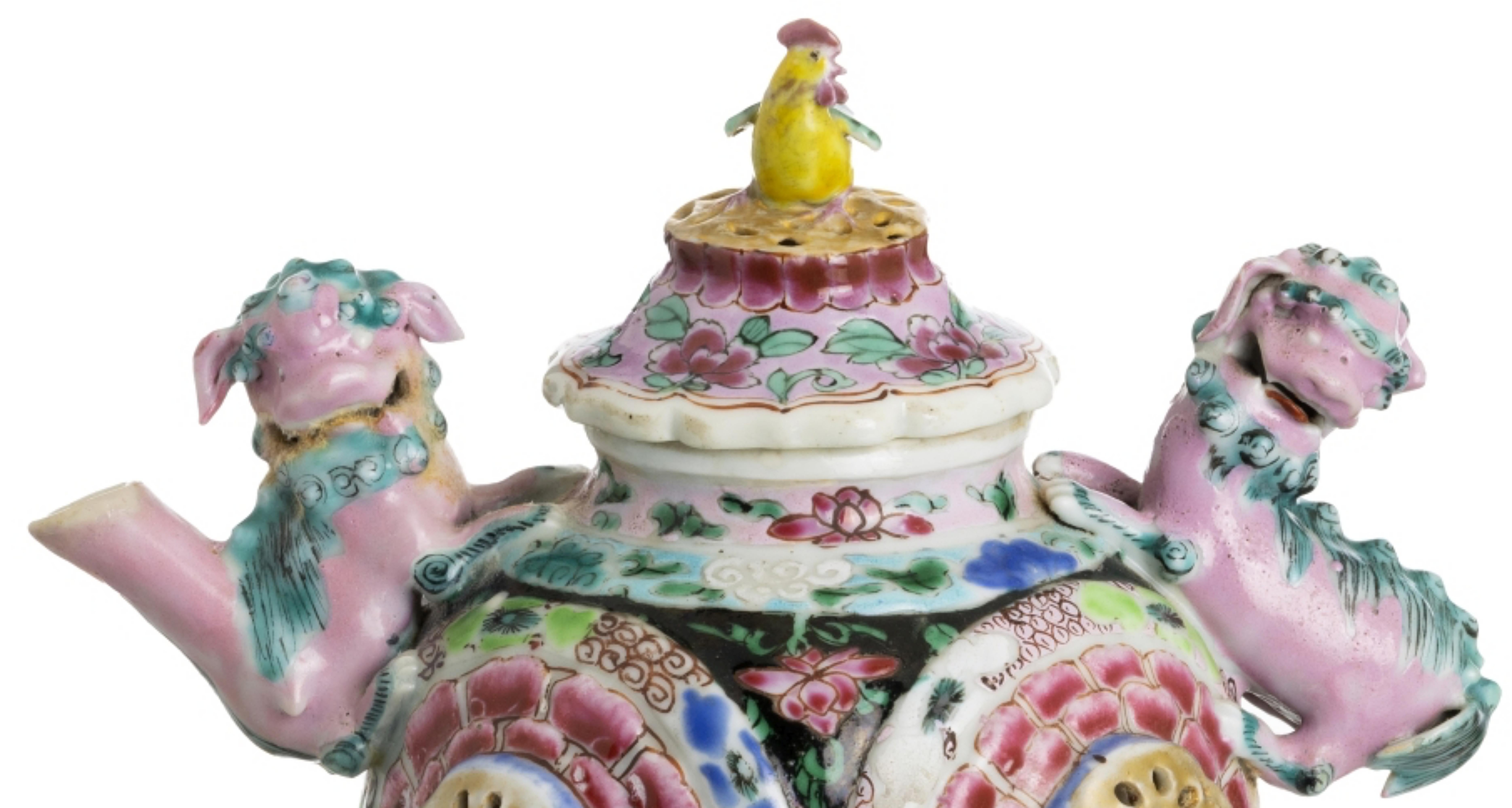 Exportation chinoise RARE THÉÂTRE AVEC COUVERCLE EN PORCELAINE Période Yongzheng (1723-1735) Dynastie Qing en vente