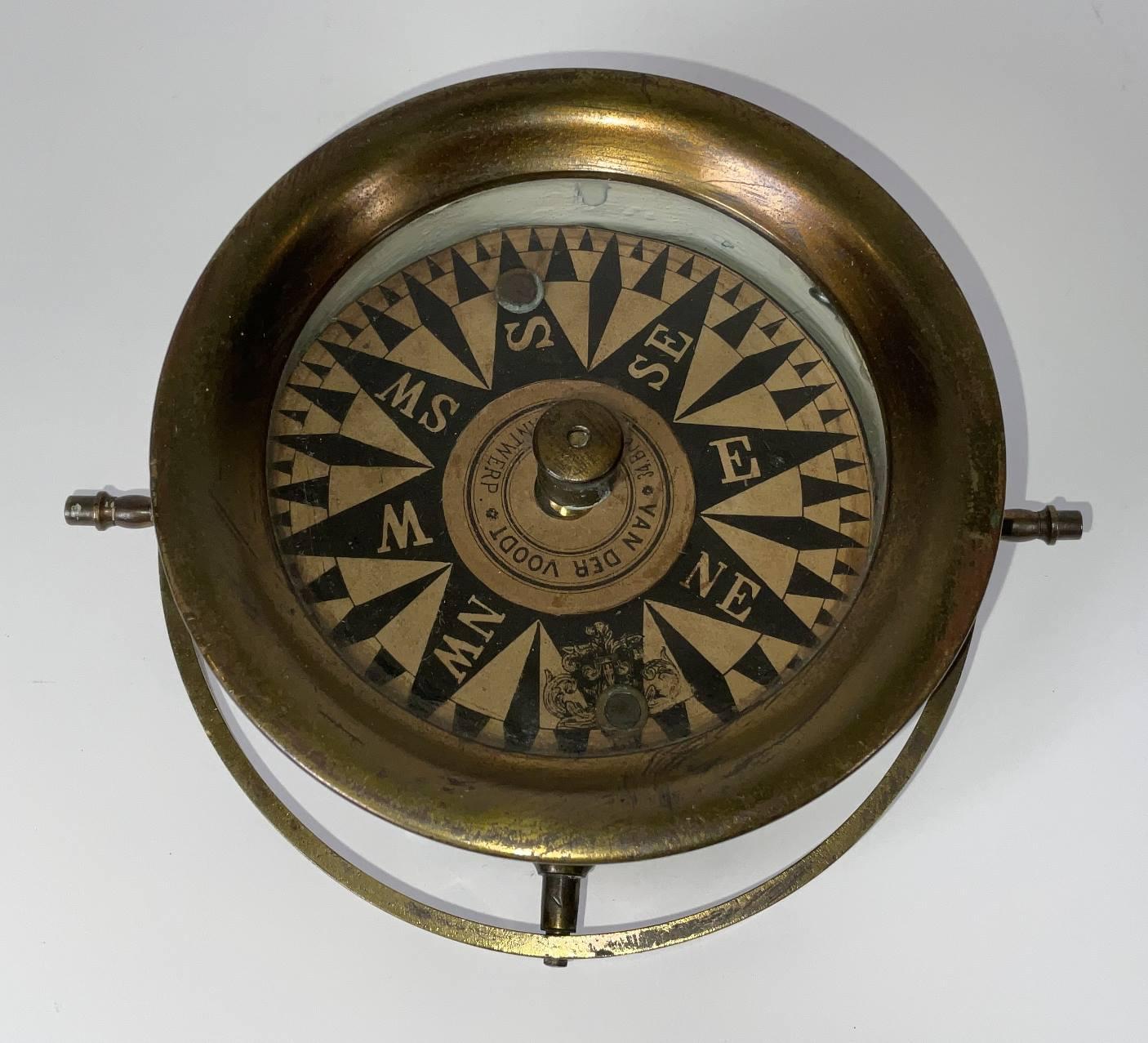 Late 19th Century Rare Telltale Ships Compass