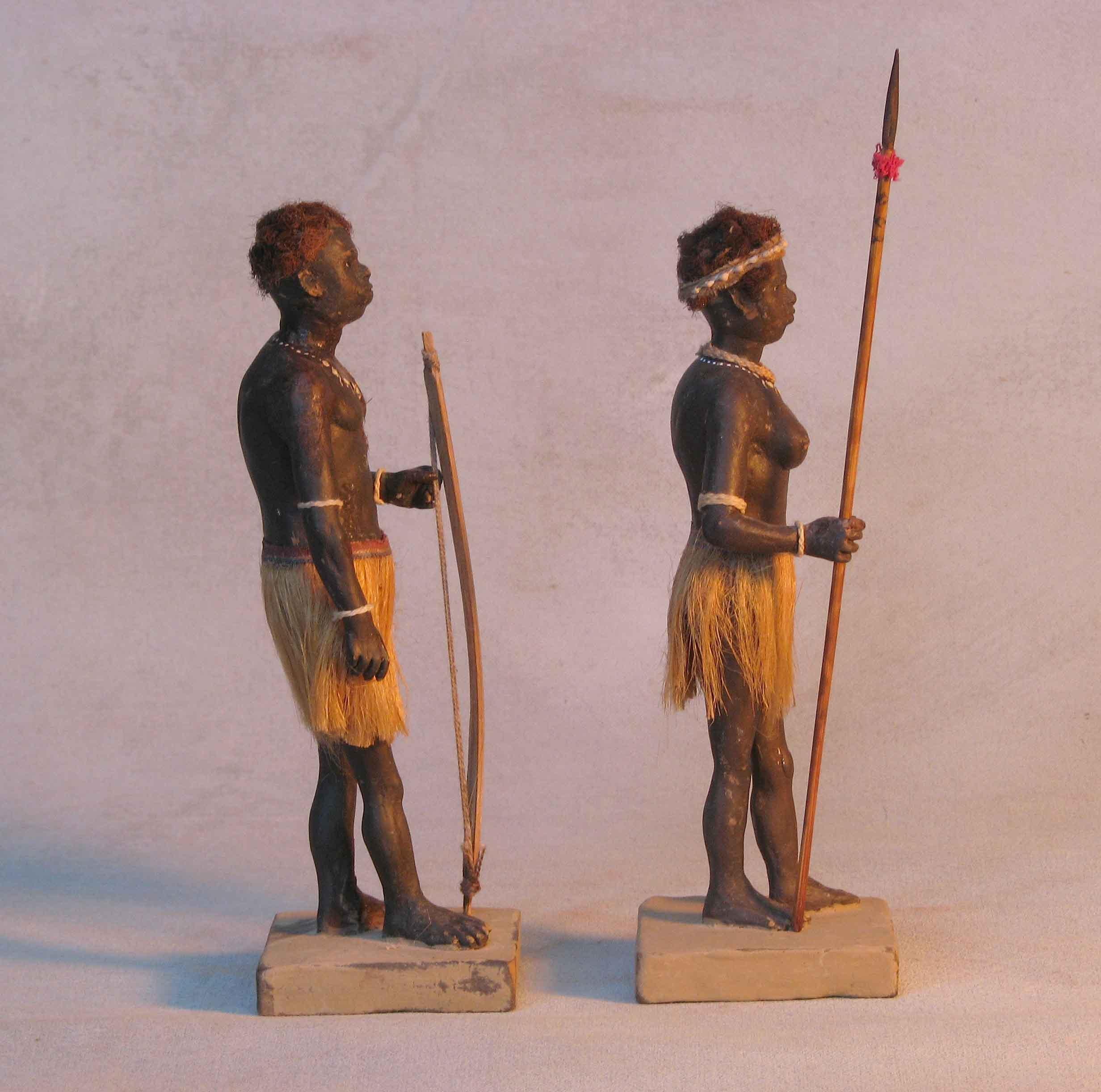 Hand-Crafted Rare Terracotta Krishnanagar Figures of African Warriors