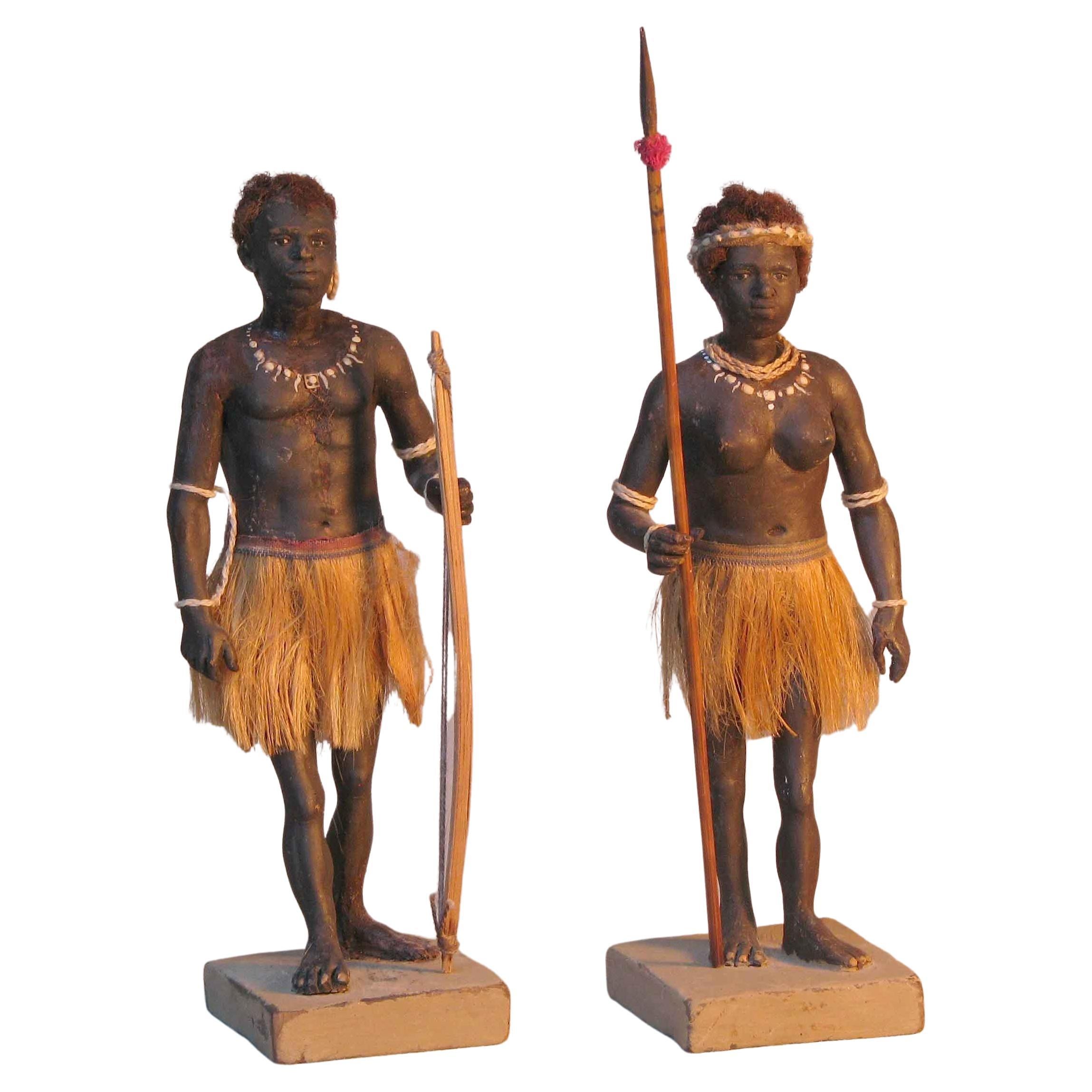 Rare Terracotta Krishnanagar Figures of African Warriors