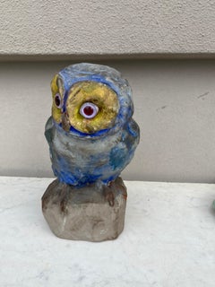 Rare Terracotta Majolica Owl Filmont Bavent Normandy