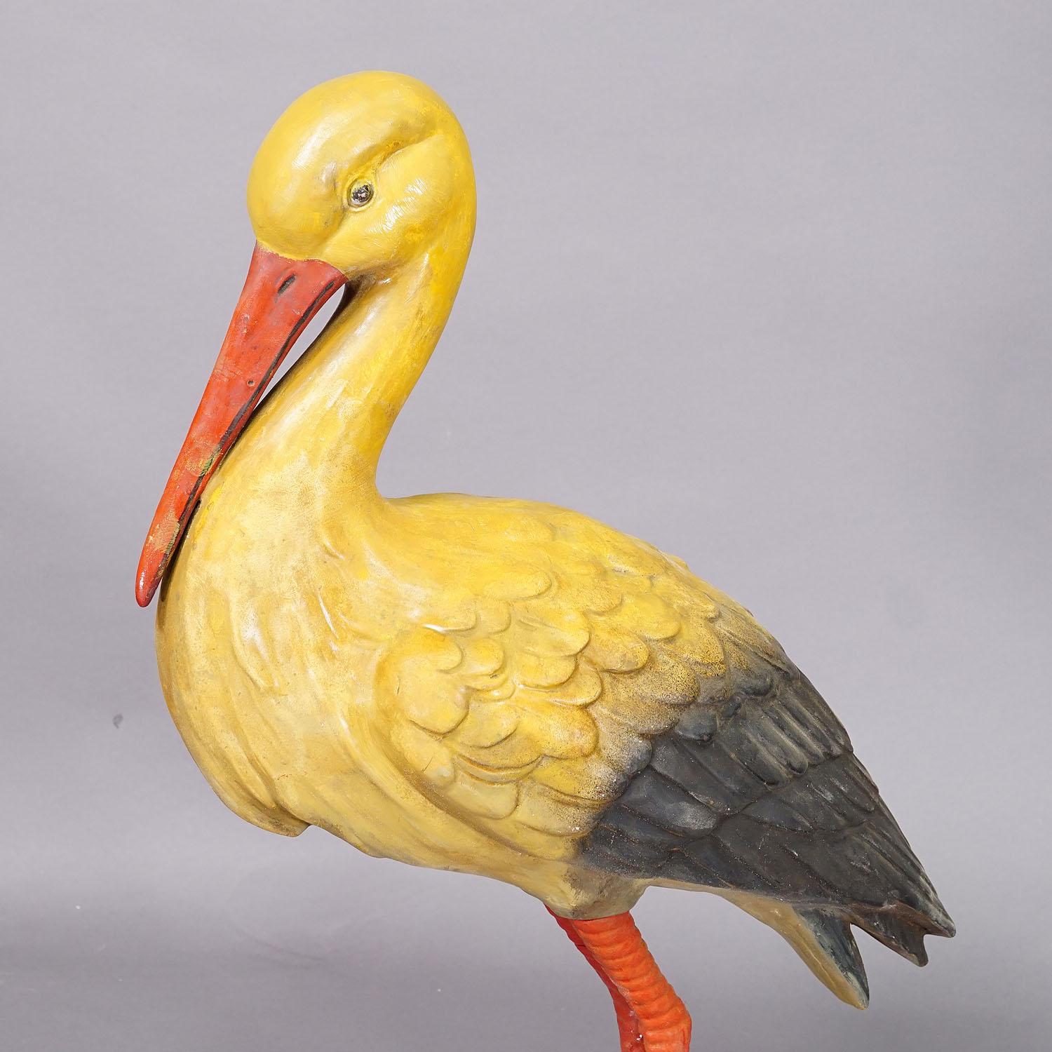 Rare Terracotta Stork for Garden Decoration, Germany ca. 1950s For Sale 1