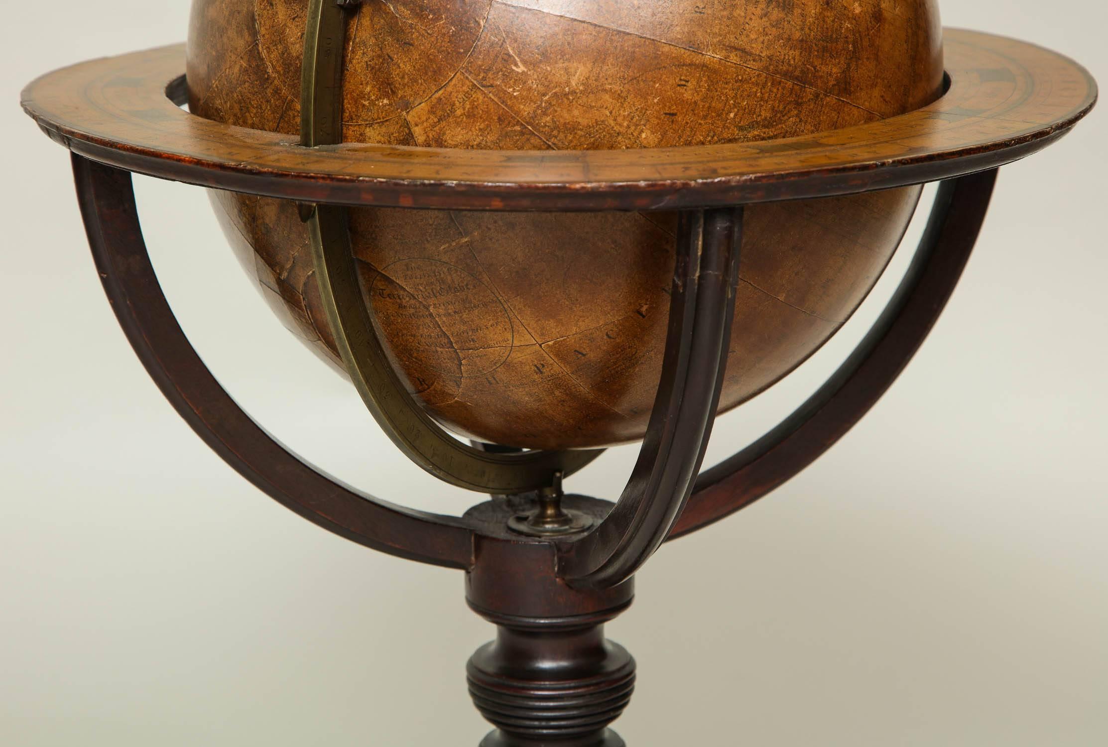 English Rare Terrestrial Globe by W. & T.M. Bardin