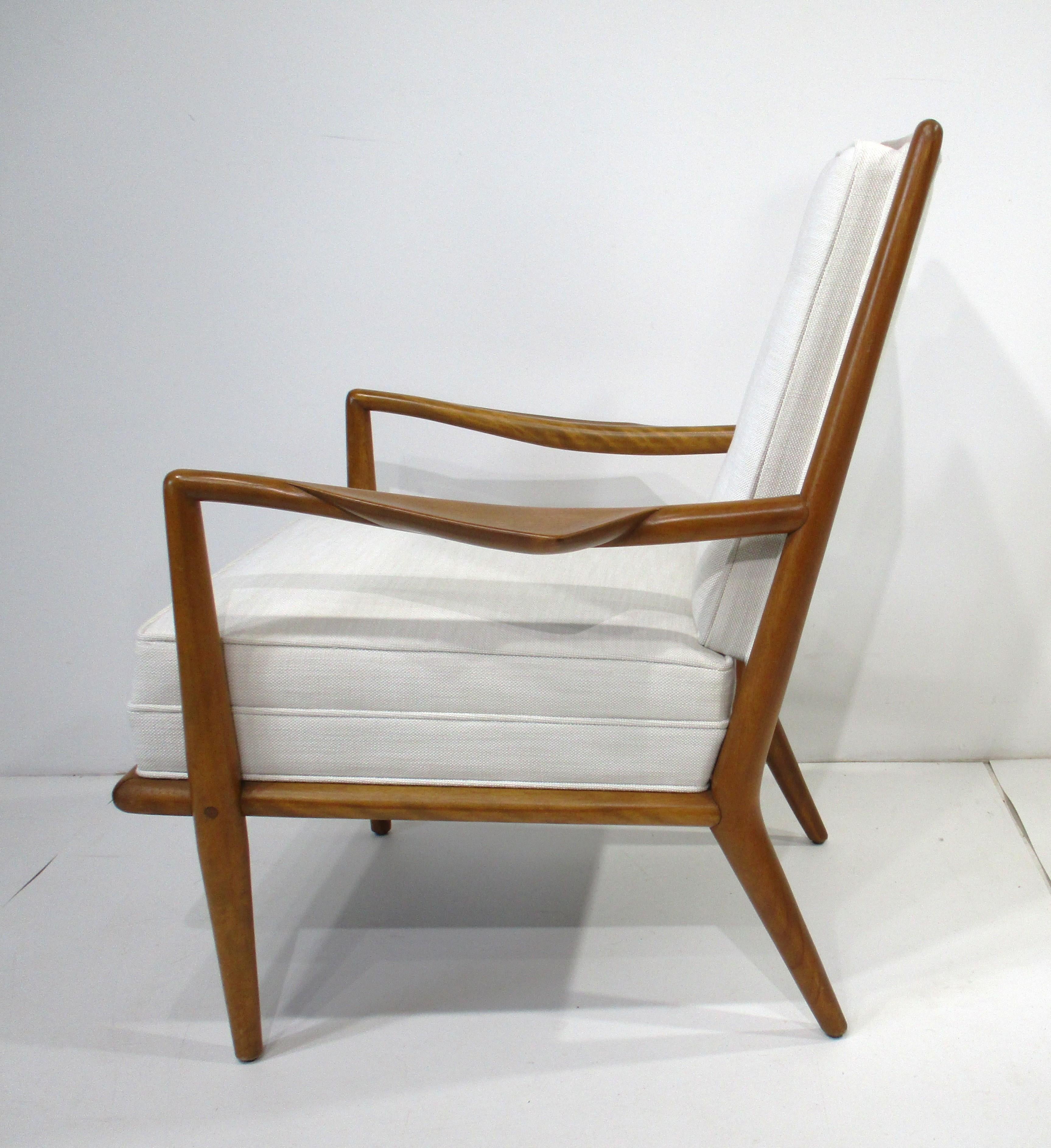 Tissu d'ameublement Rare T.H. Chaise longue Wing Gibbing de I Johns pour Widdicomb en vente