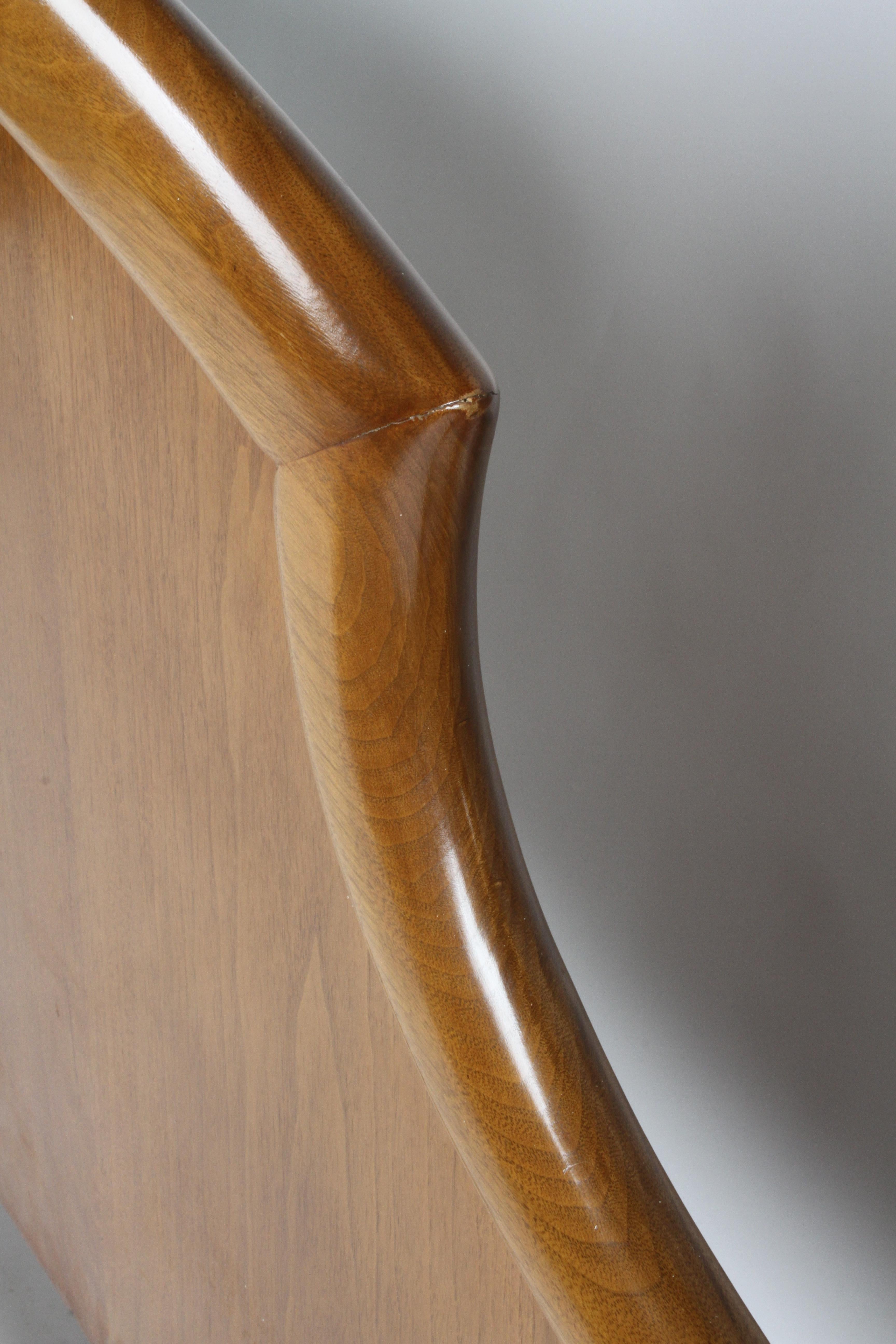 Walnut Rare T.H. Robsjohns-Gibbings for Widdicomb Sculptural King Size Headboard