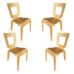 Rare Thaden-Jordan Furniture Bent Plywood Side Chairs, Set of 4