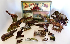 Raro set di giocattoli con cromolitografie "The Little Ones' Zoo" dei fratelli McLoughlin. C.1905