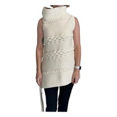 rare The Row Coastal Chic Cotton Chunky Knit Asymmetrical Tunic in Ivory