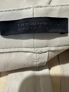 rare The Row Cream Lambskin Leather Skinny Pants US 2 Authentic Designer Luxury