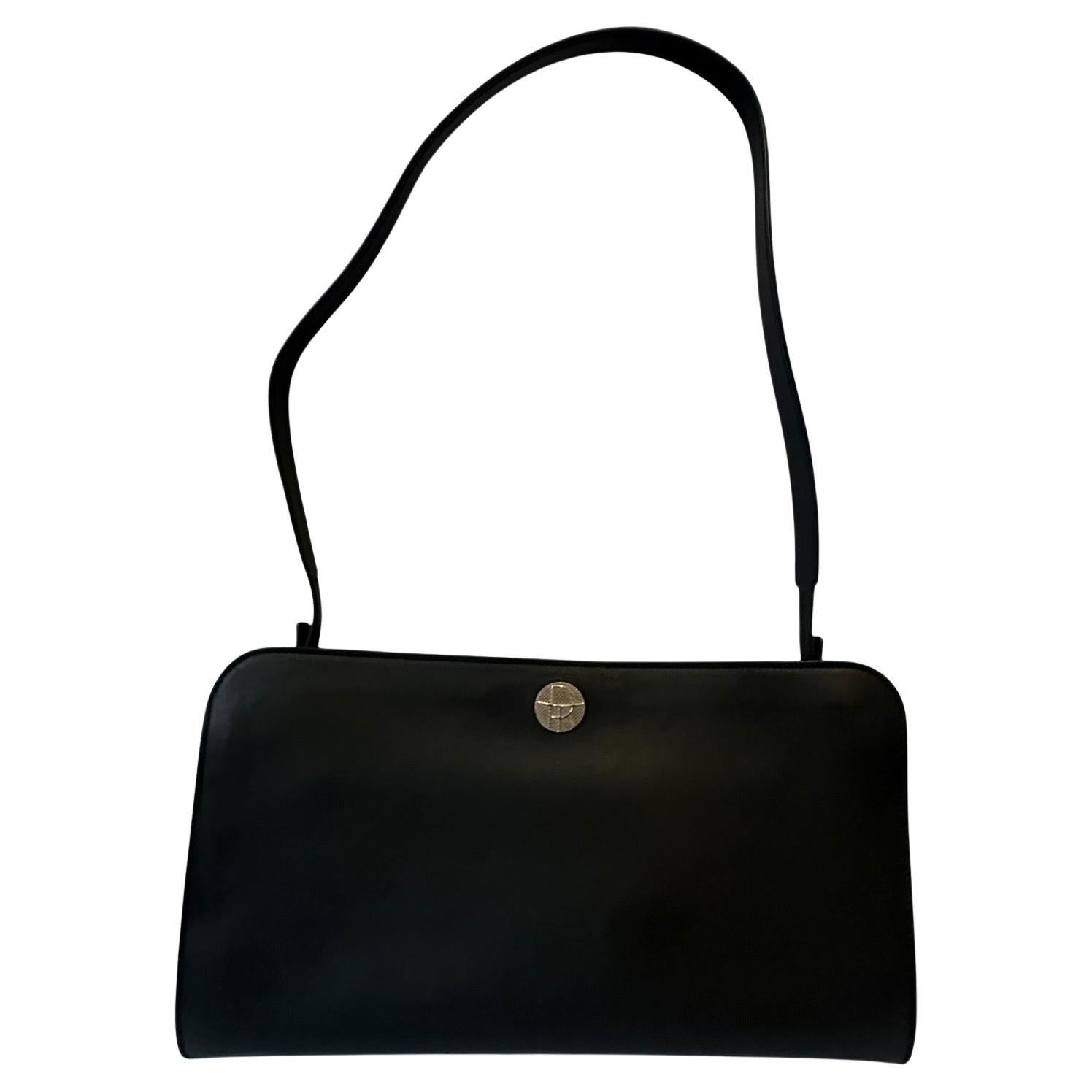 rare The Row Pochette a tracolla in pelle di vitello nera con tracolla rimovibile Autentico