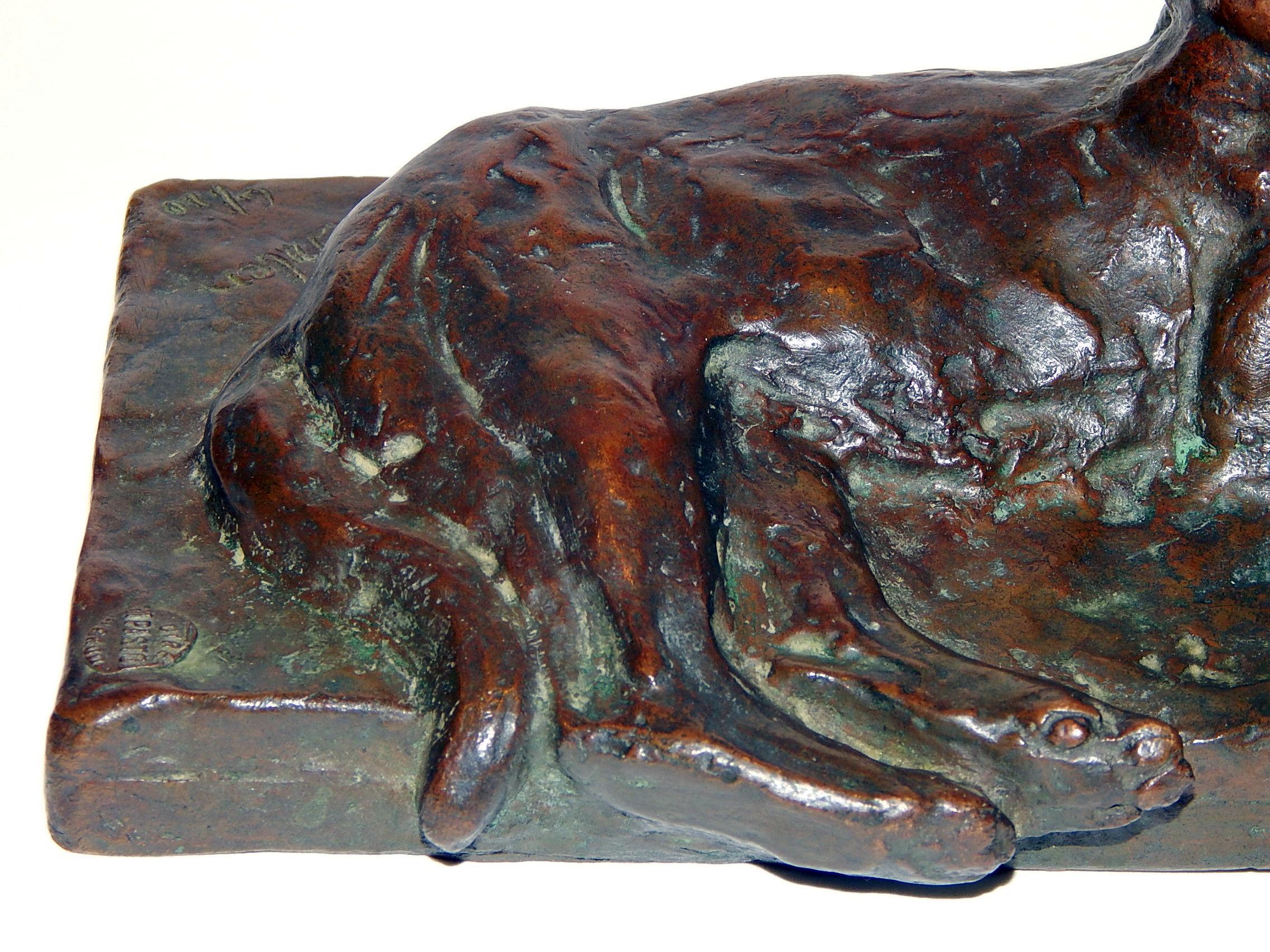 20th Century Rare Theophile Steinlen Bronze Sculpture, circa 1900, 