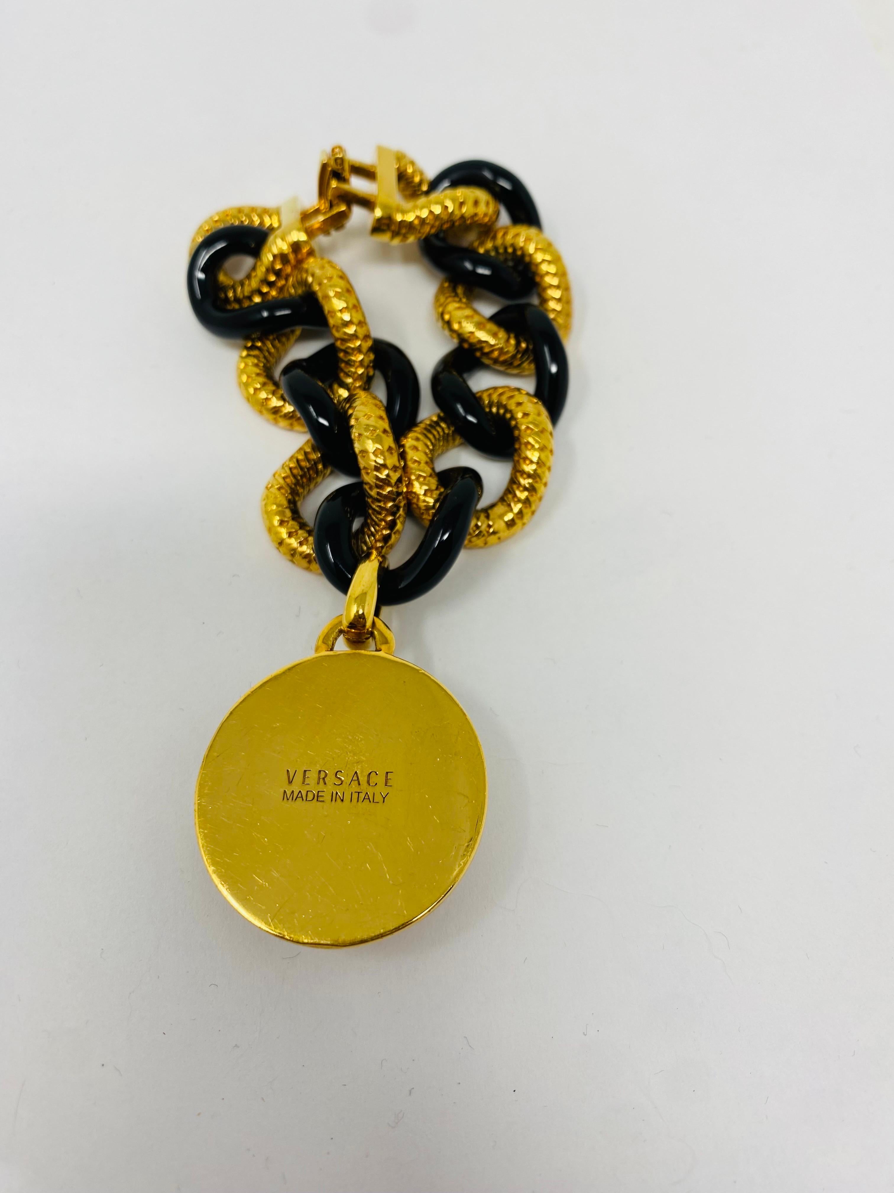 Rare Thick Chain Medusa Charm Bracelet by Versace For Sale 1