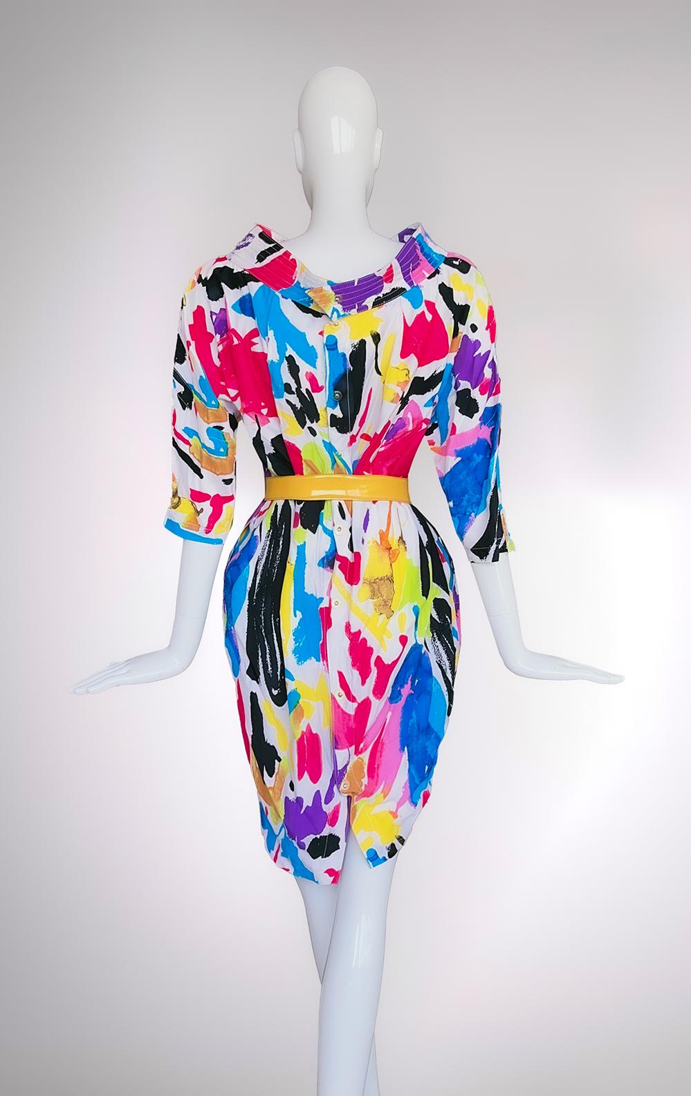 Women's Rare Thierry Mugler 1986 Collection Dress with Belt For Sale