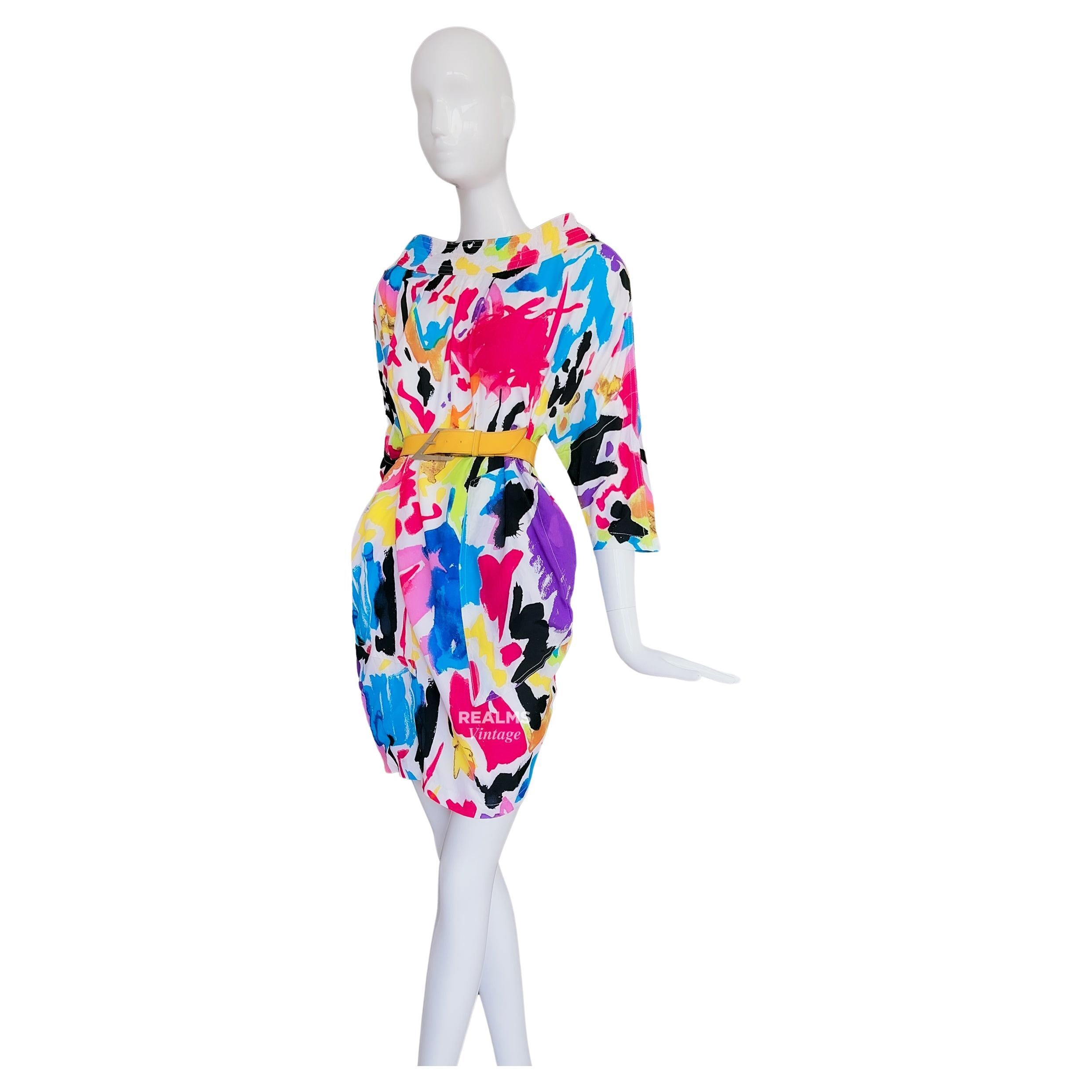 Rare Thierry Mugler 1986 Collection Dress with Belt For Sale