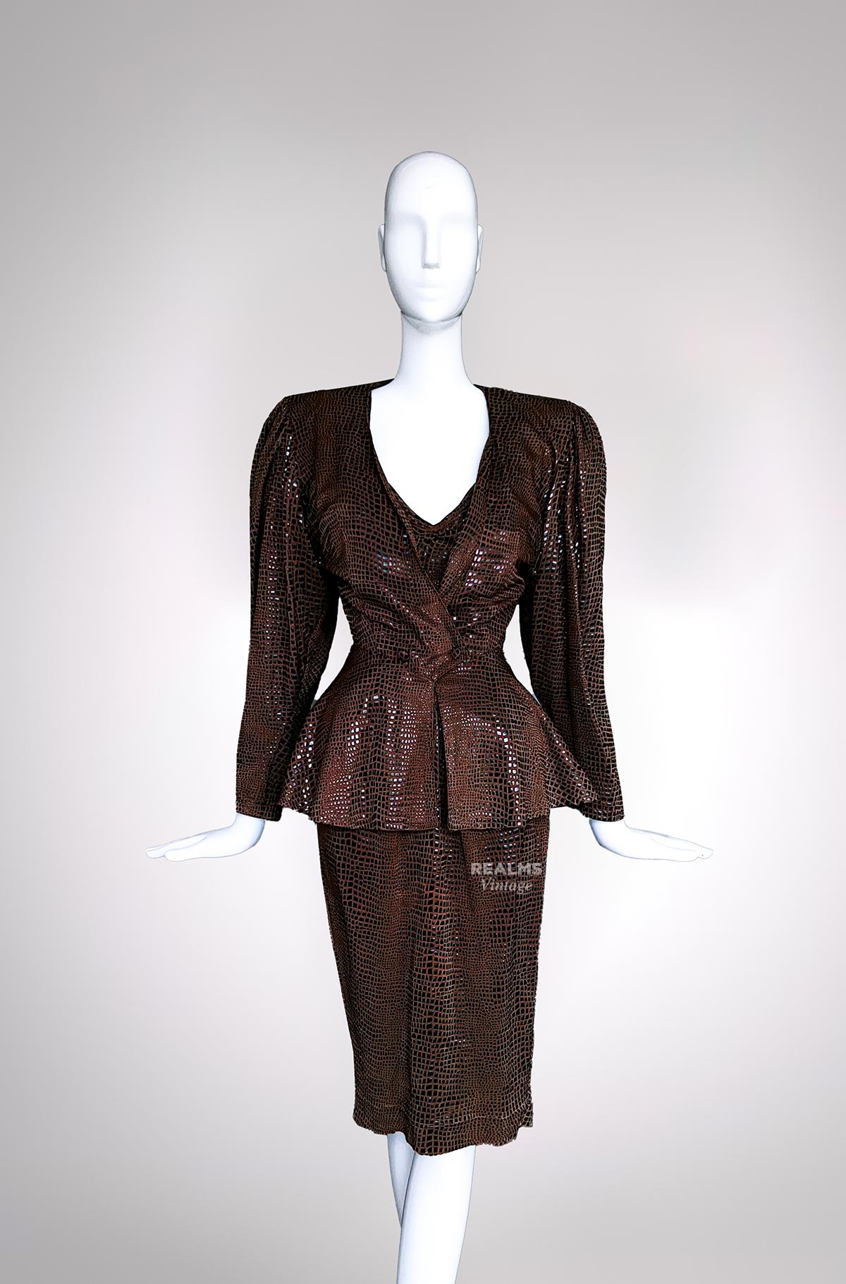 Extremely rare Archival Thierry Mugler two piece Ensemble-  set of  dress and jacket. Assuming SS1988 