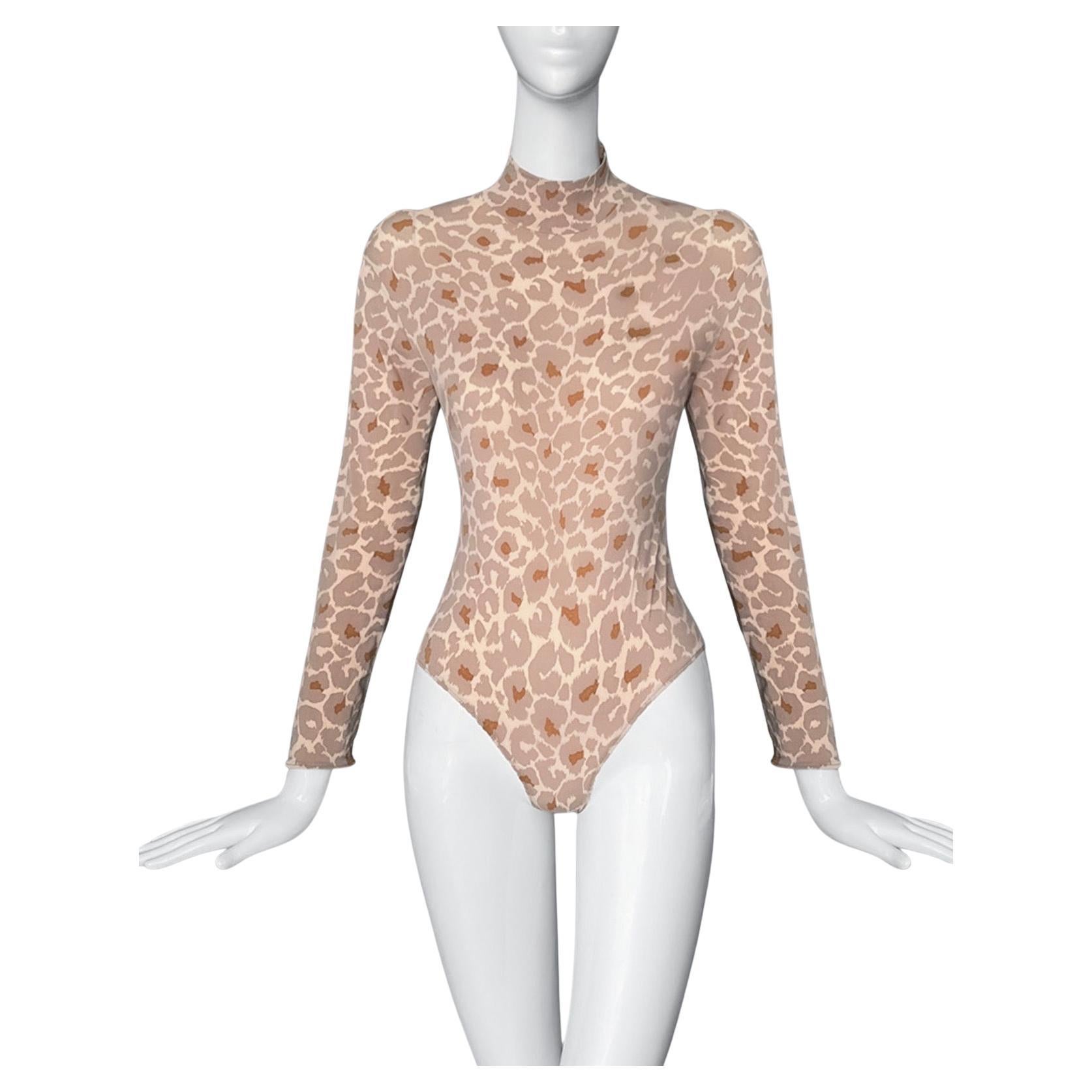 Raro Thierry Mugler Couture FW 2001 Body Criatura Leo Animal Print