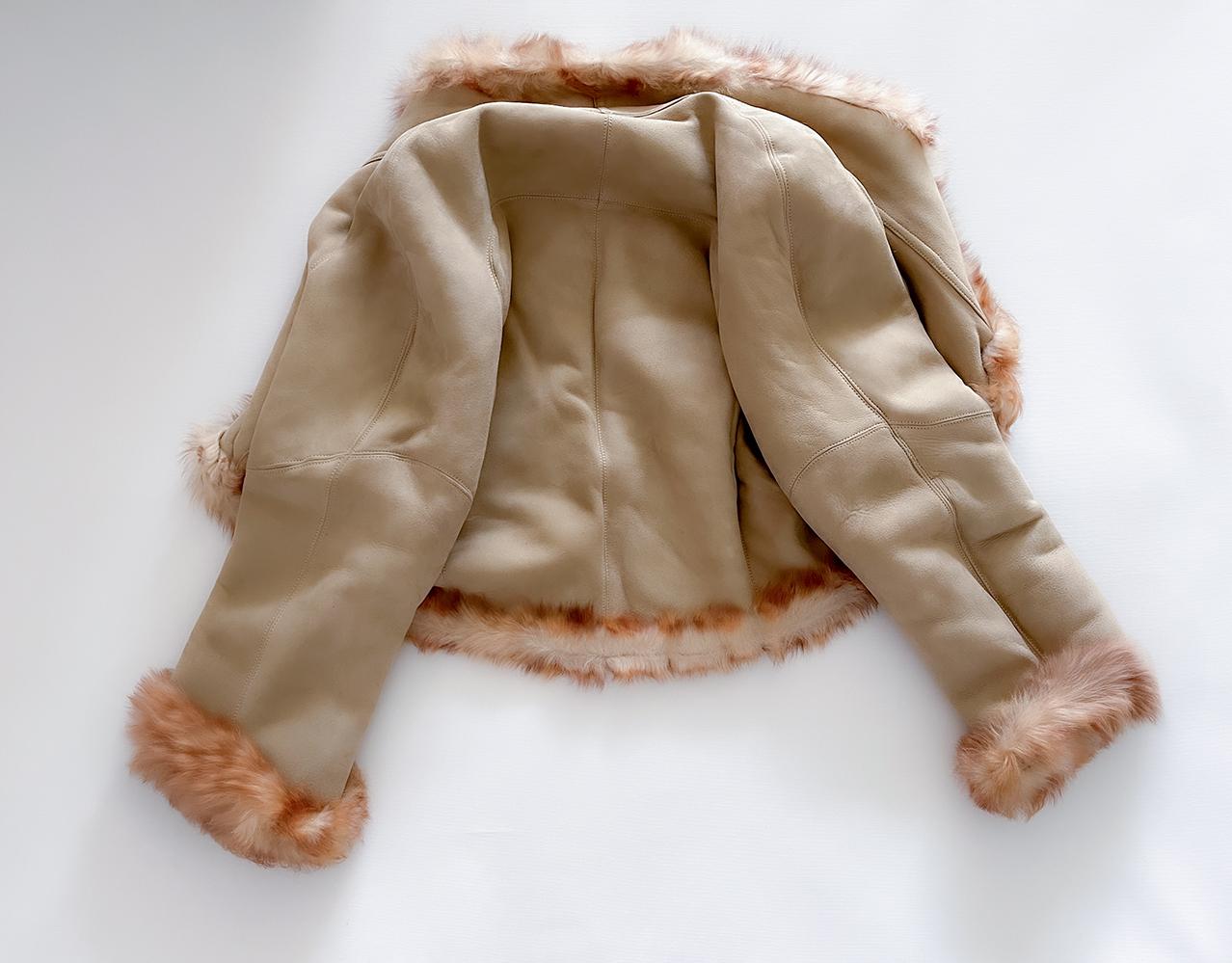 Rare Thierry Mugler Couture Jacket Suede Faux Fur Bolero For Sale 7