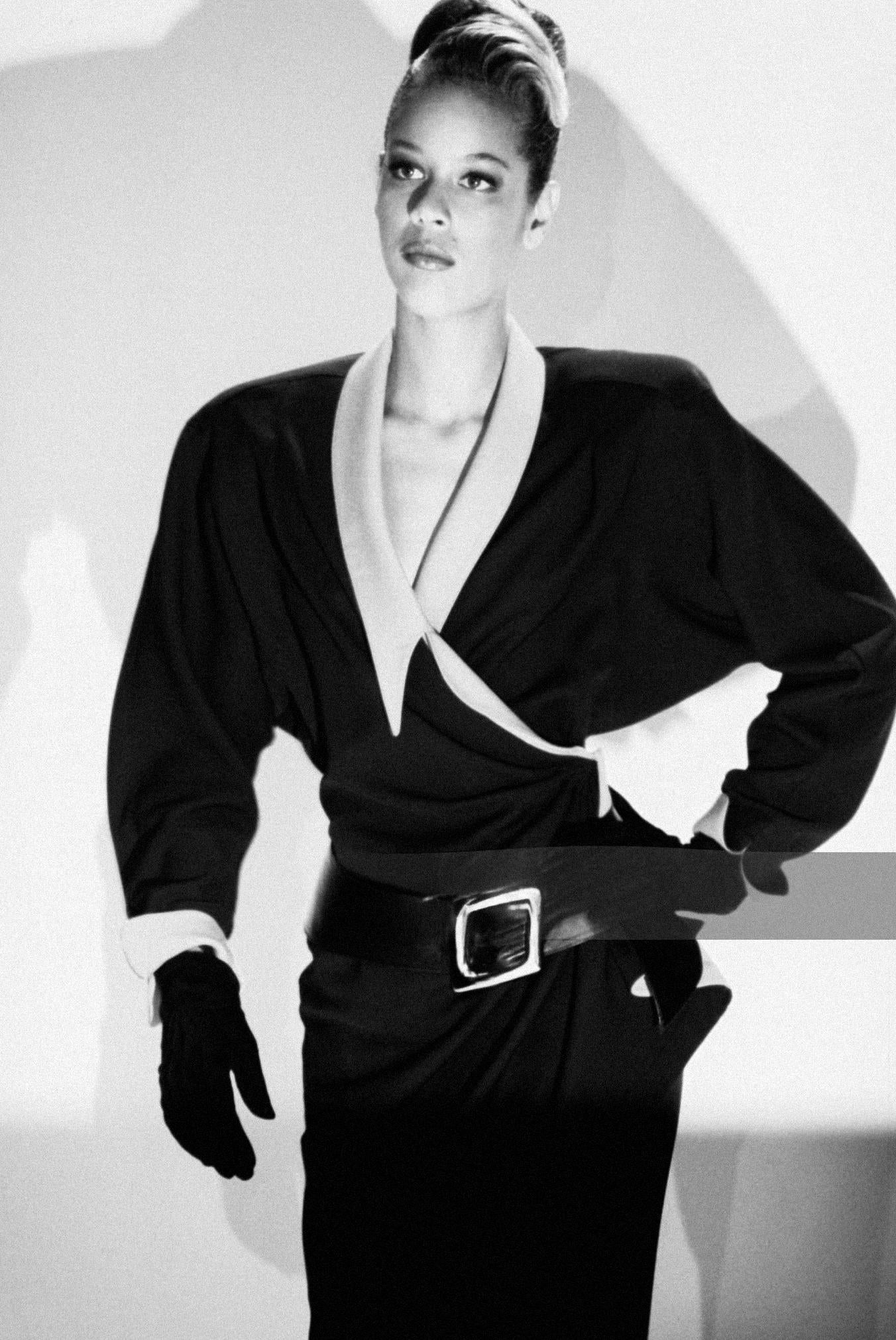Black Rare Thierry Mugler Dress FW 1989/90 HIVER BUICK Sculptural For Sale