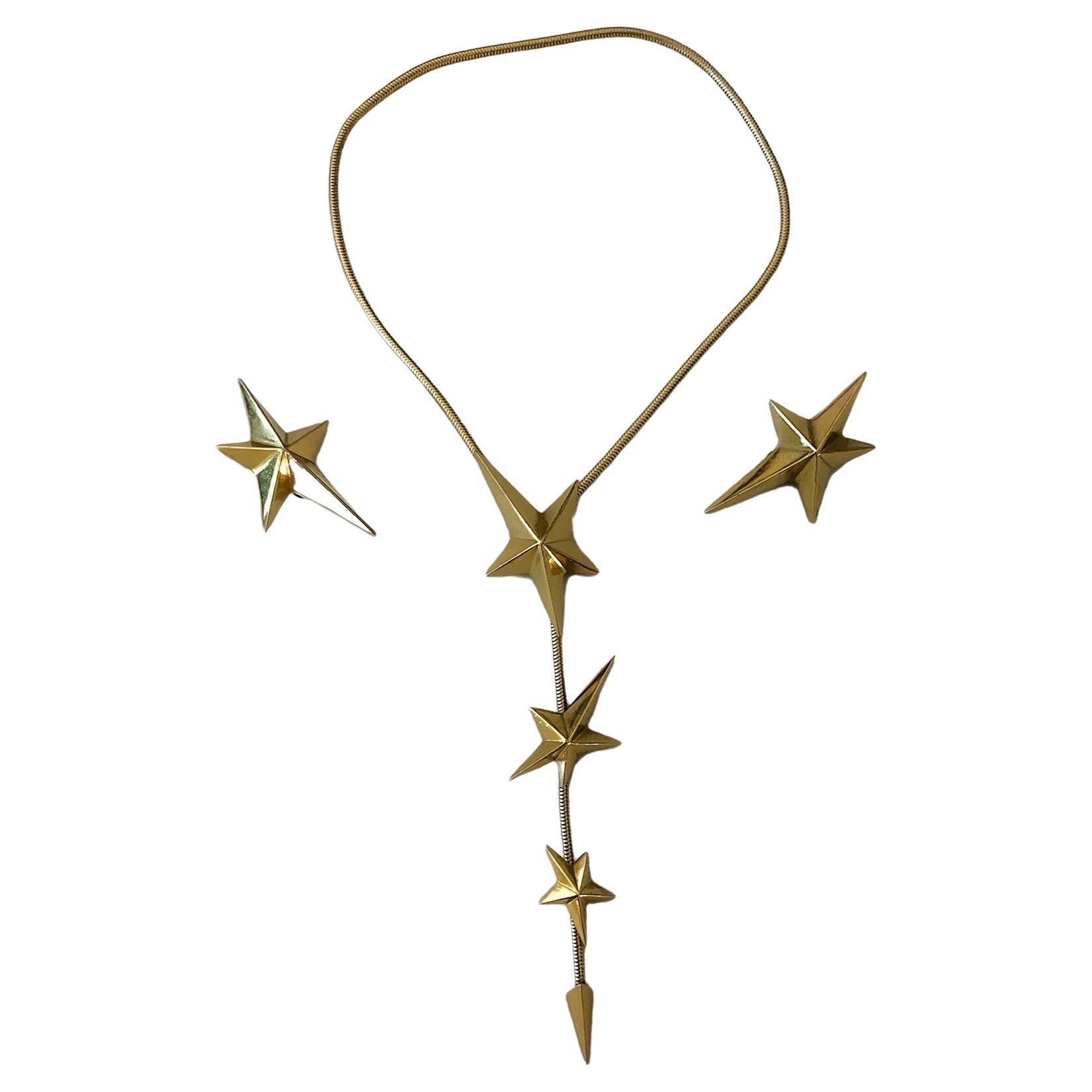 Rare THIERRY MUGLER ETOILE Jewellery Set Necklace Earrings