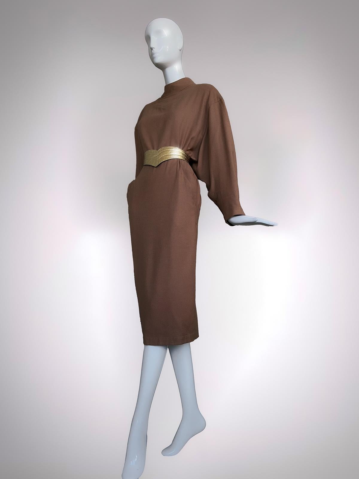 Rare Thierry Mugler FW 1984 Winter of the Angels Dress Wool For Sale 5
