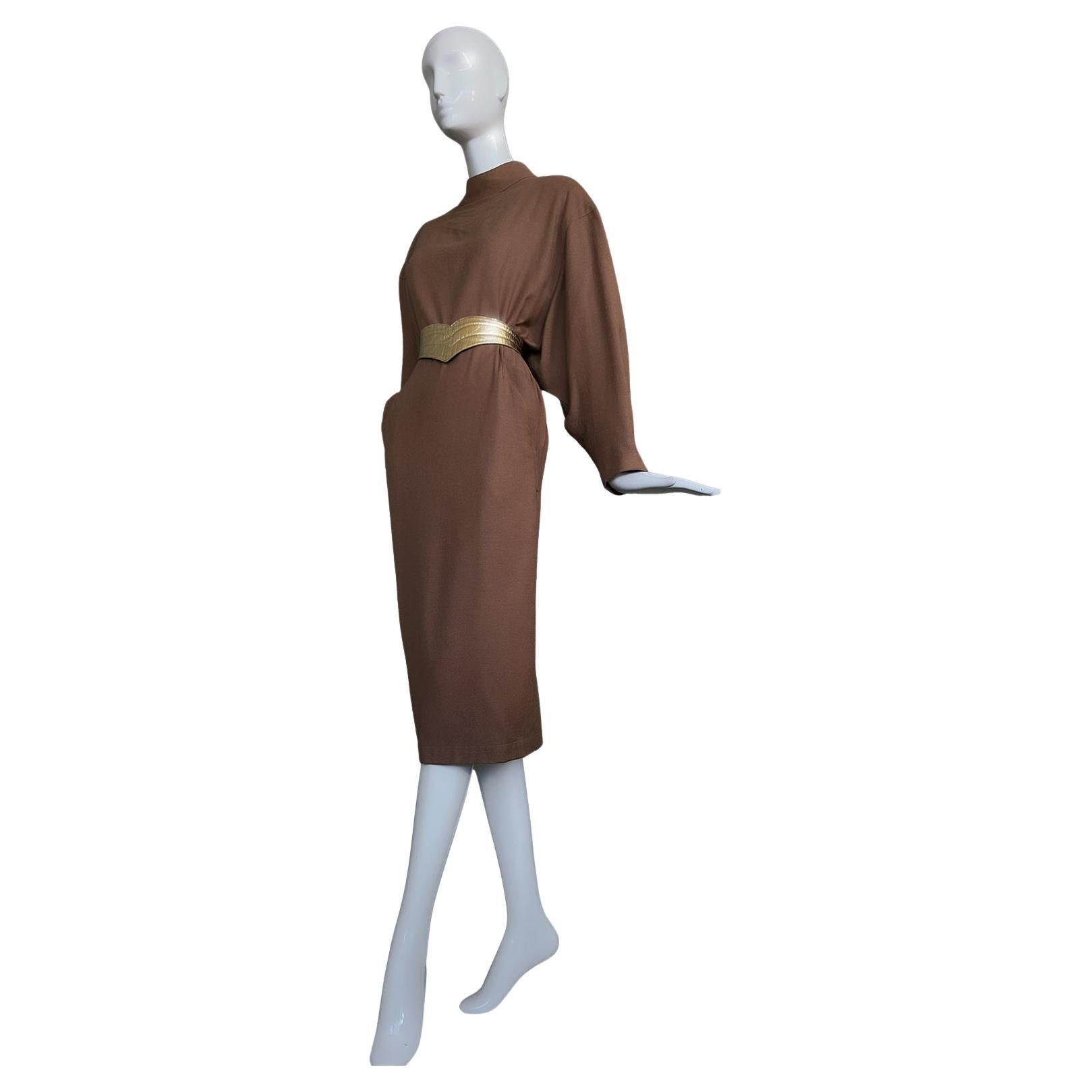 Rare Thierry Mugler FW 1984 Winter of the Angels Dress Wool For Sale