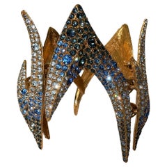 Raro brazalete de cristal escultural Thierry Mugler FW 2000 Brazalete