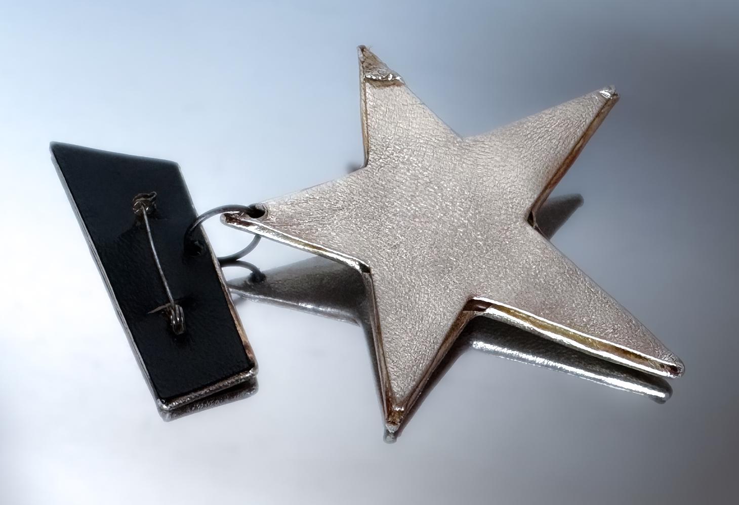 Rare Thierry Mugler FW1986  Les Milteuses ETOILE Brooch Silver Star For Sale 5