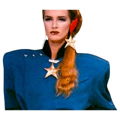 Raro Thierry Mugler FW1986  Les Milteuses ETOILE Broche Estrella de Plata